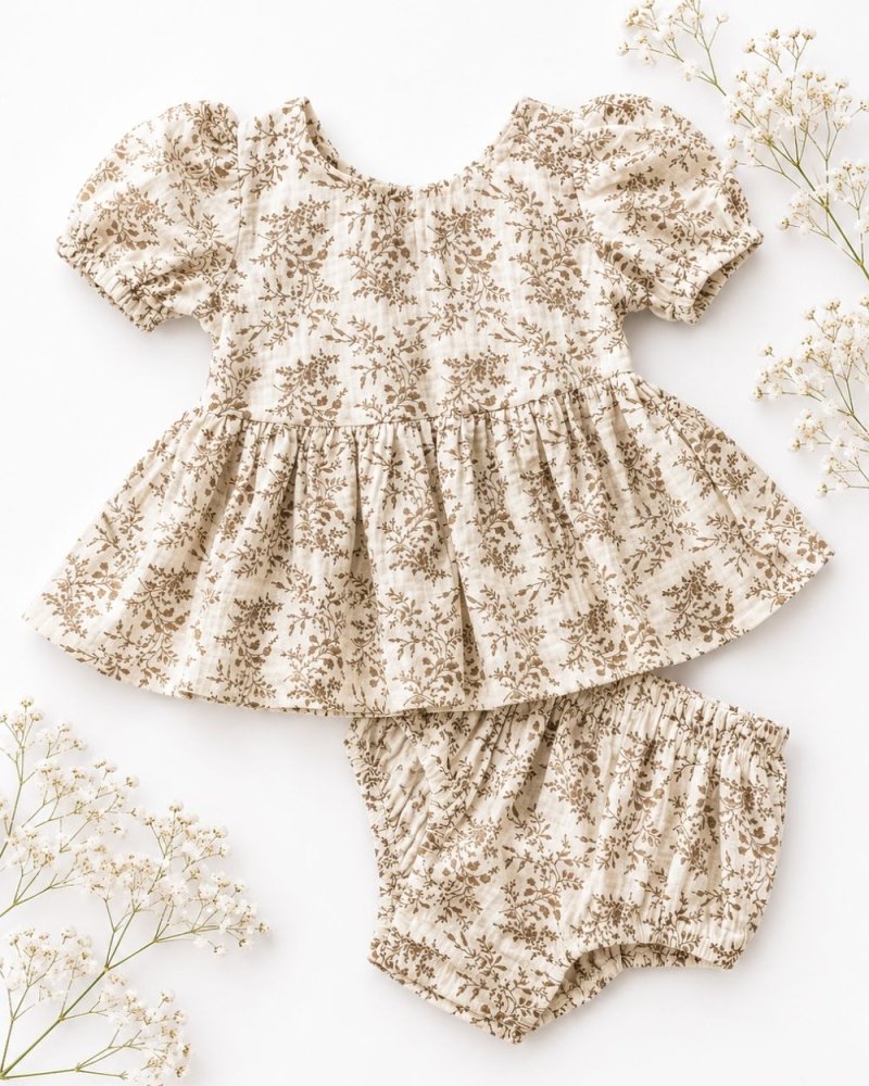 Quinn Bow-back Top & Bloomer Set - Wisteria Smoke