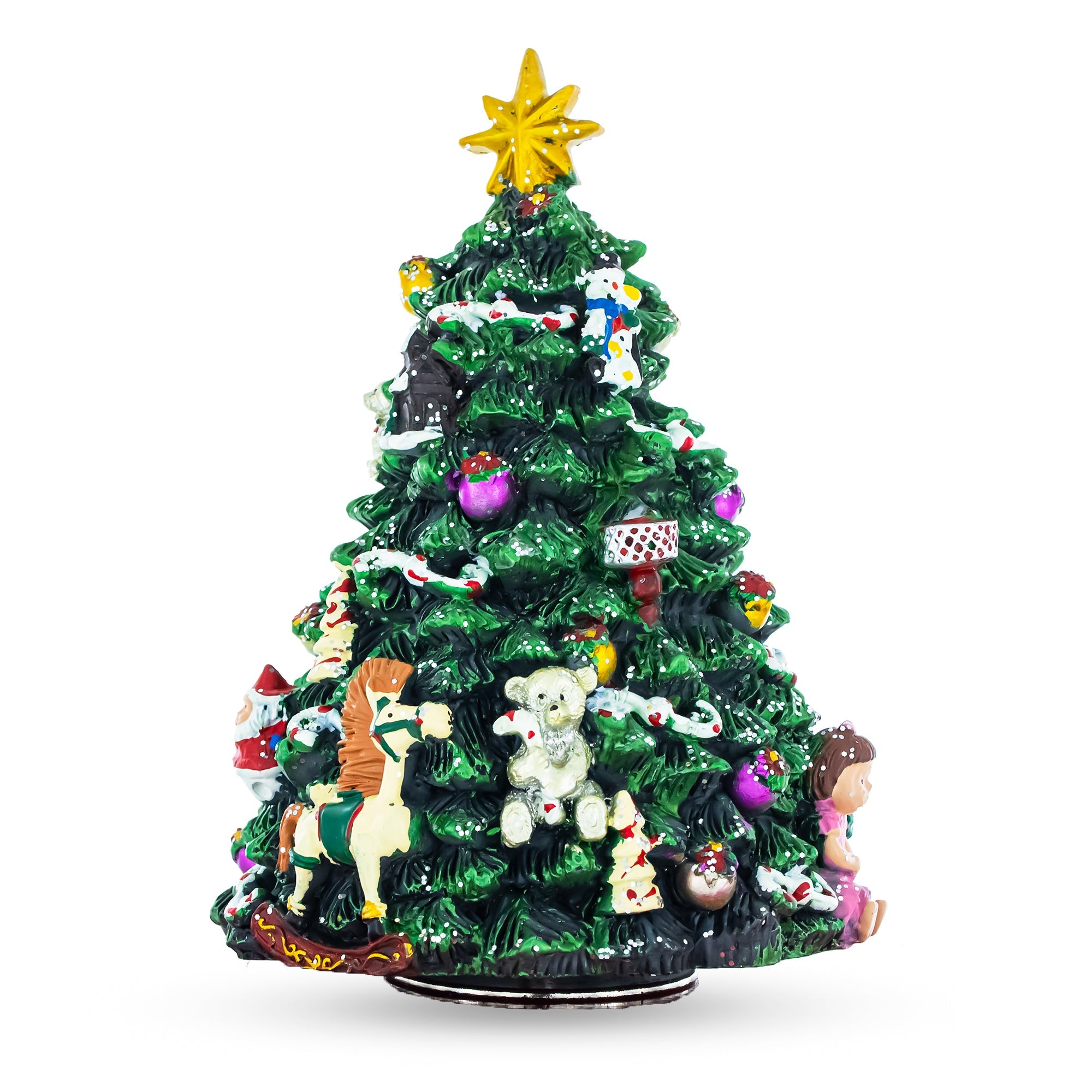 Santa As A Drummer: Rotating Musical Tabletop Christmas Tree Figurine