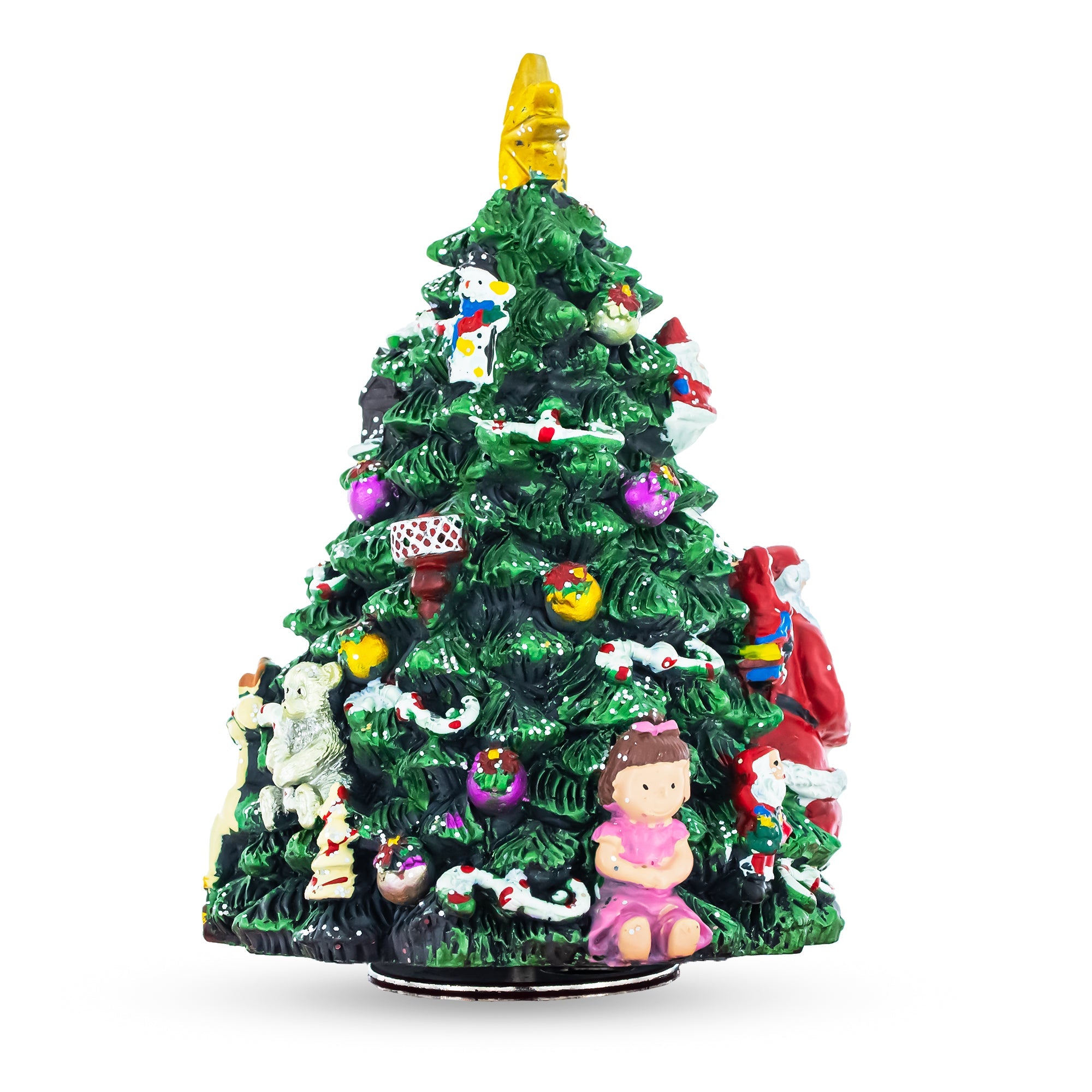 Santa As A Drummer: Rotating Musical Tabletop Christmas Tree Figurine