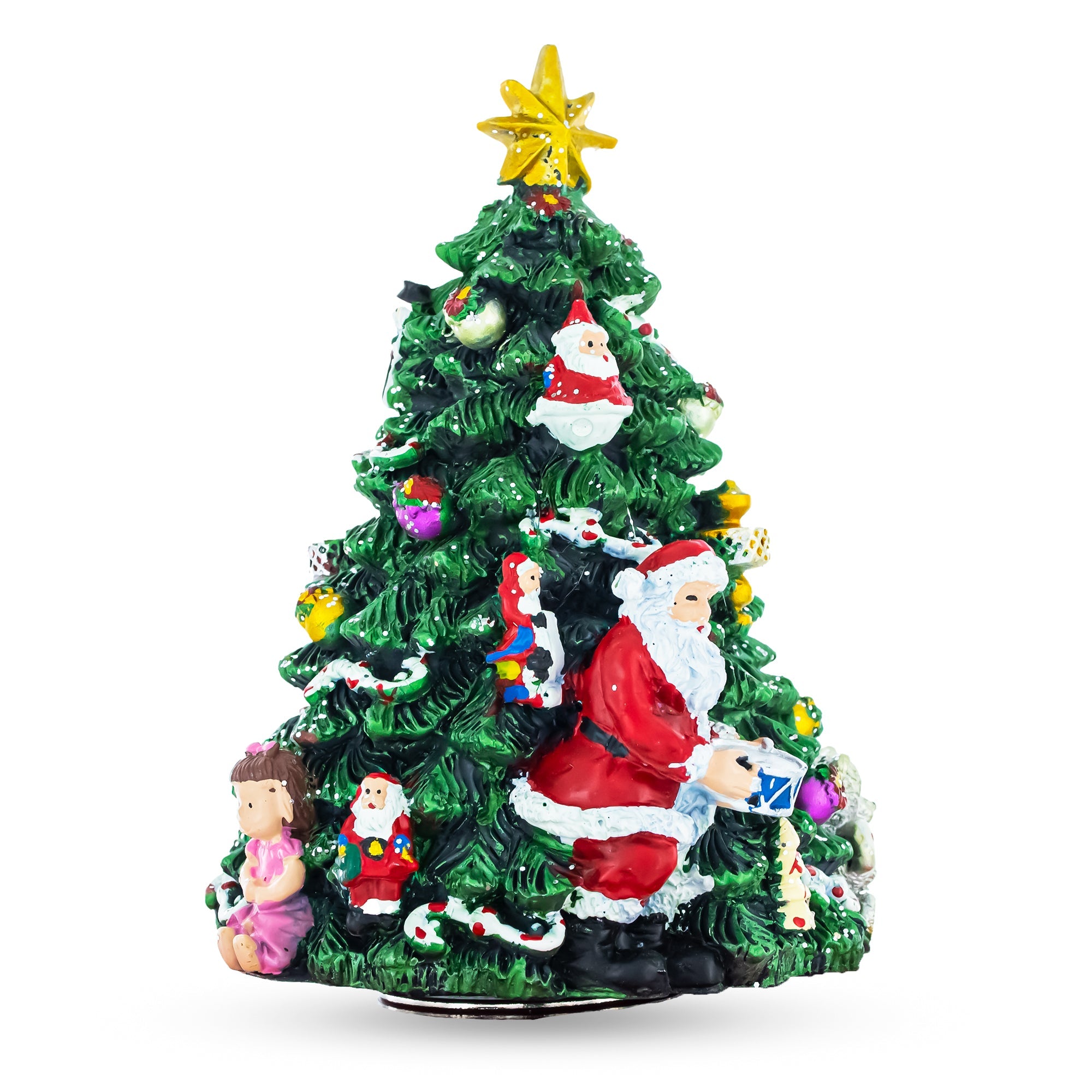 Santa As A Drummer: Rotating Musical Tabletop Christmas Tree Figurine