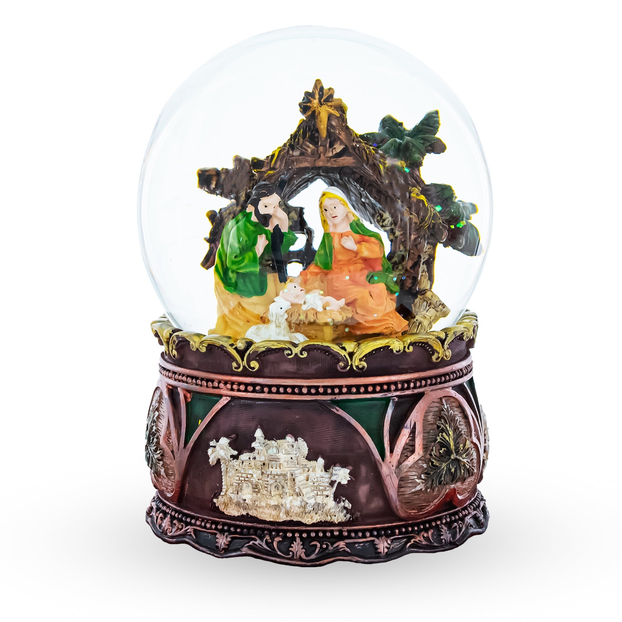 Nativity Serenity: Musical Water Snow Globe With "silent Night" Music Box