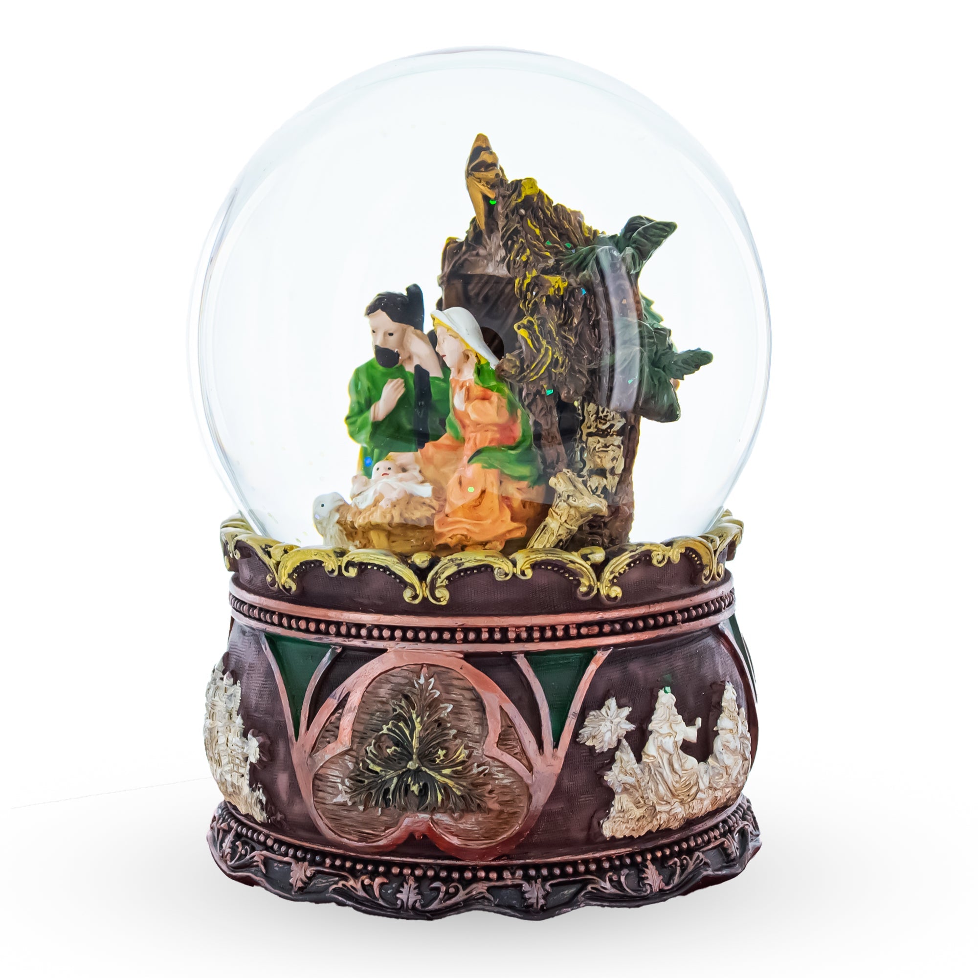 Nativity Serenity: Musical Water Snow Globe With "silent Night" Music Box