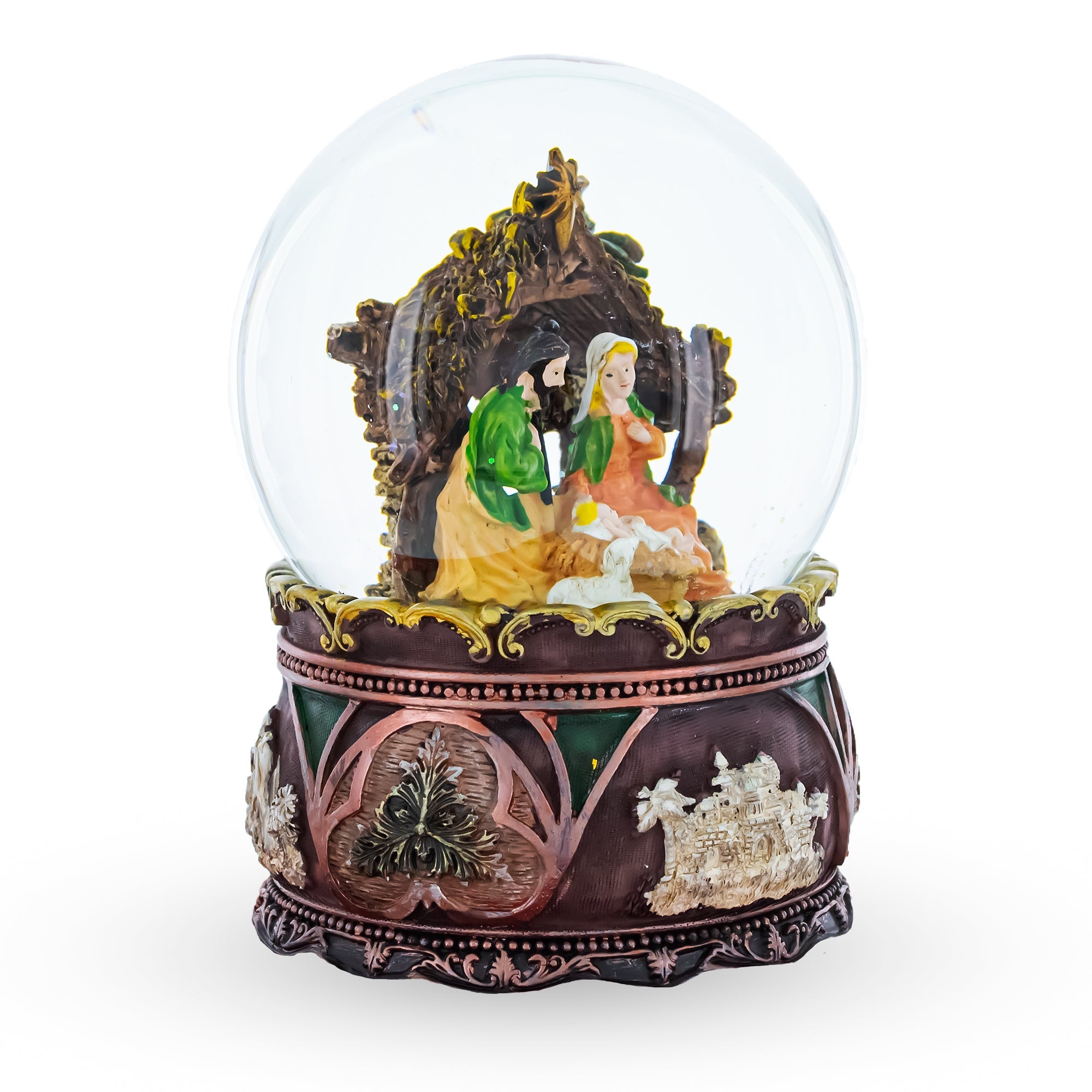 Nativity Serenity: Musical Water Snow Globe With "silent Night" Music Box