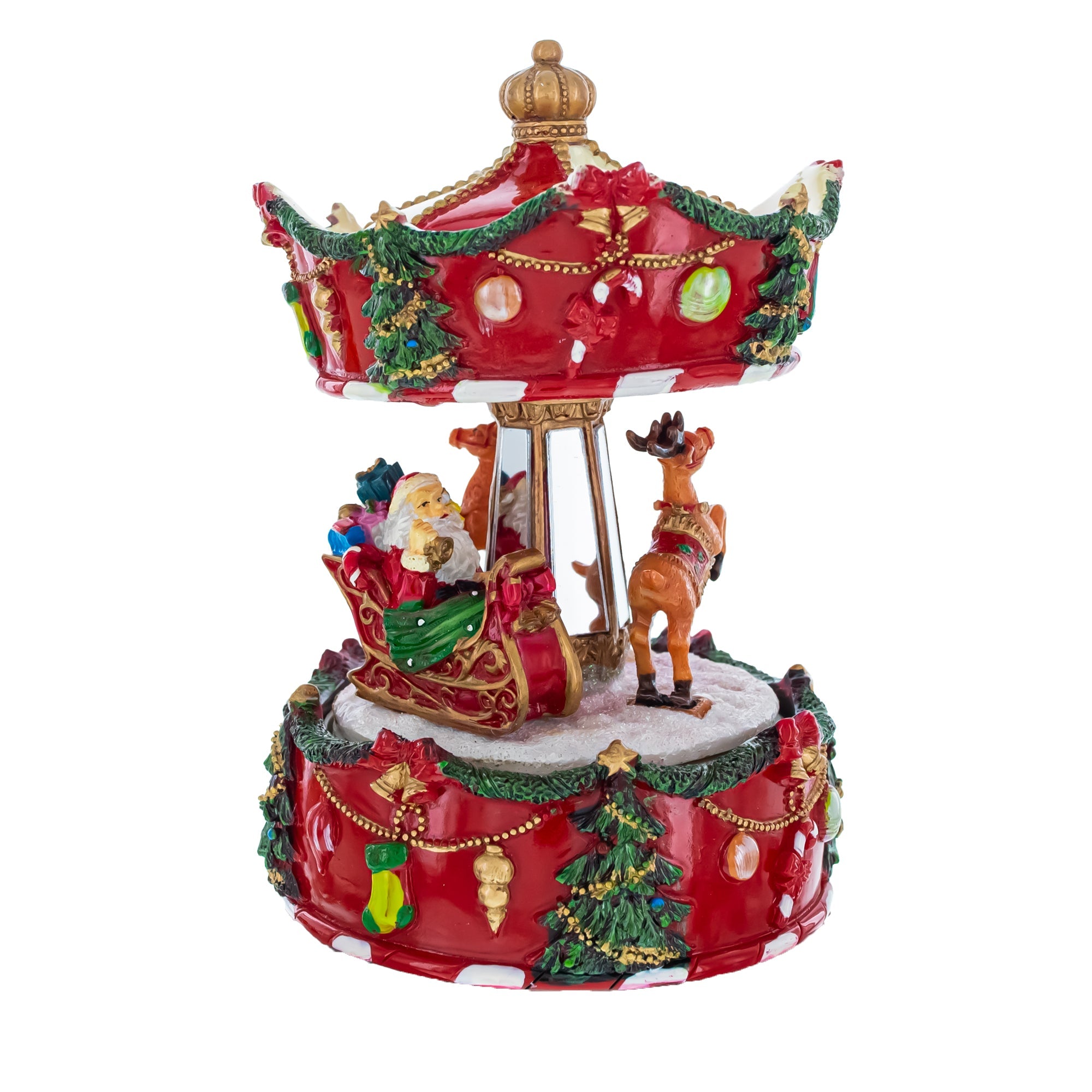 Santa's Reindeer Carousel: Spinning Christmas Musical Box With Delightful Motion