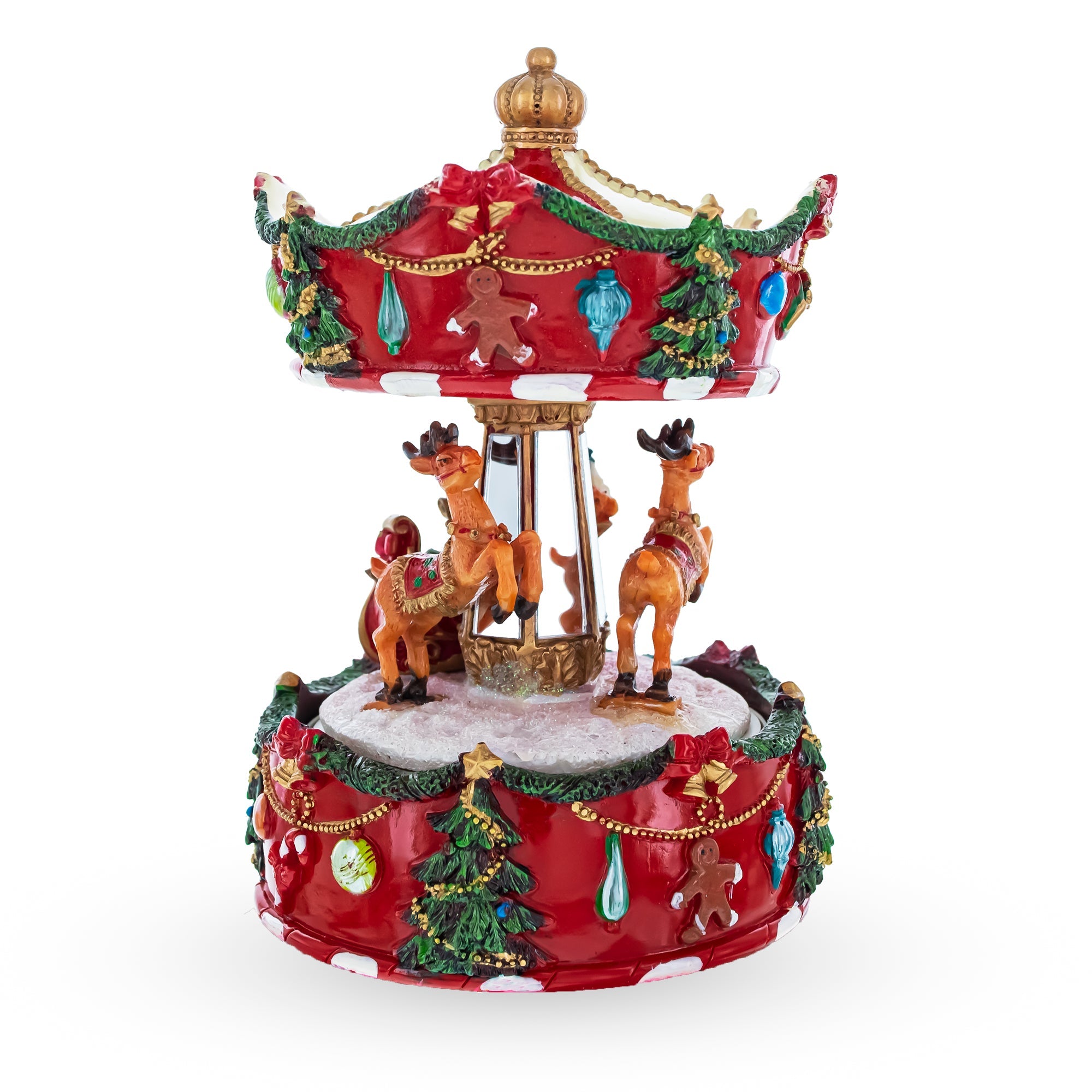 Santa's Reindeer Carousel: Spinning Christmas Musical Box With Delightful Motion