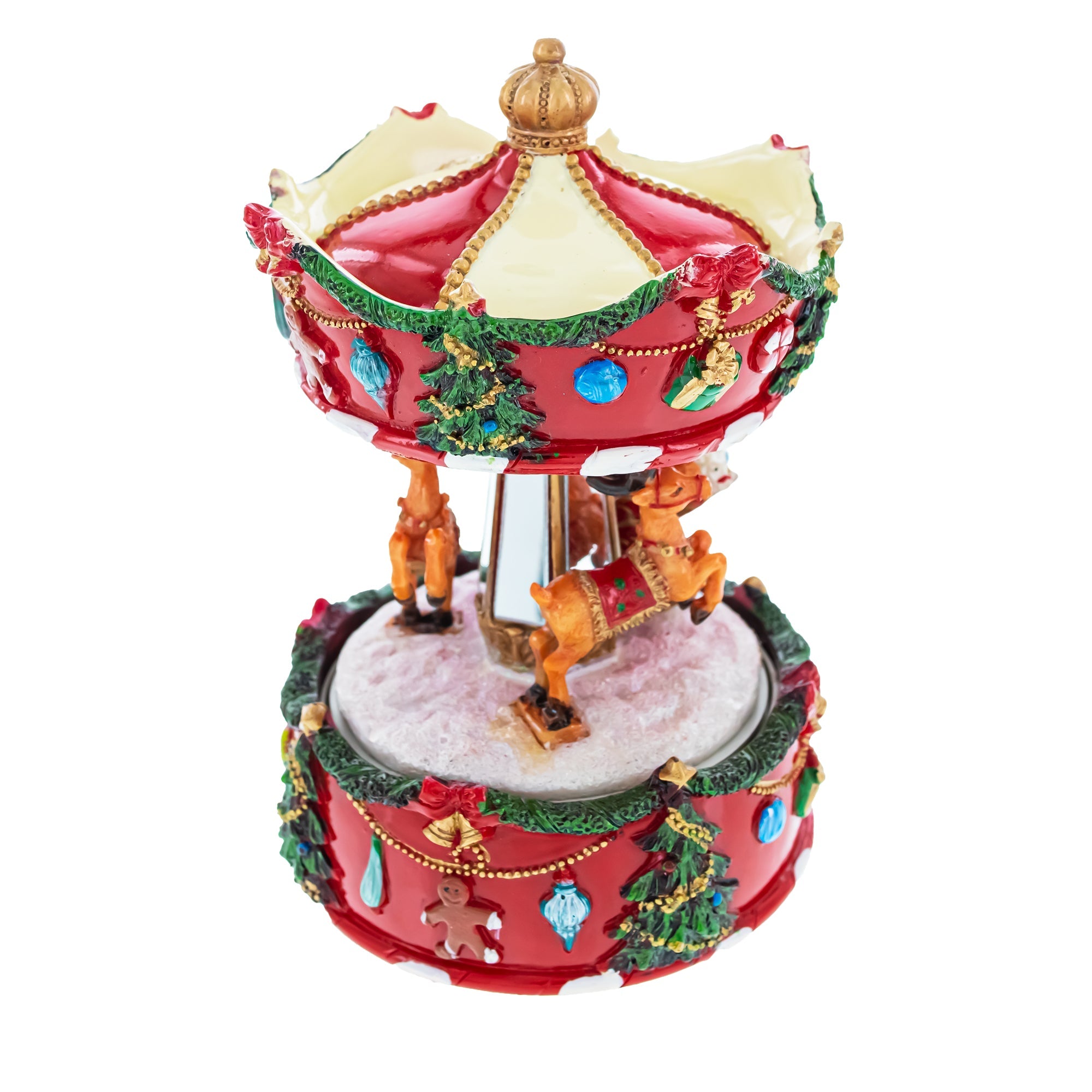 Santa's Reindeer Carousel: Spinning Christmas Musical Box With Delightful Motion