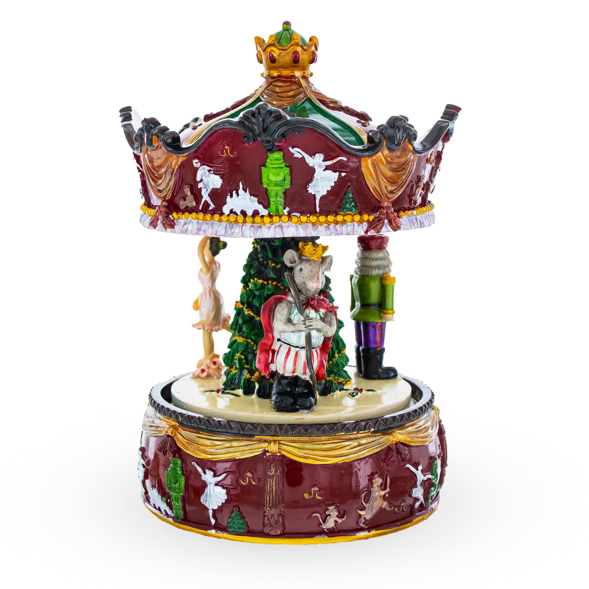 Enchanted Carousel Waltz: Musical Rotating Carousel With Ballerina And Nutcracker