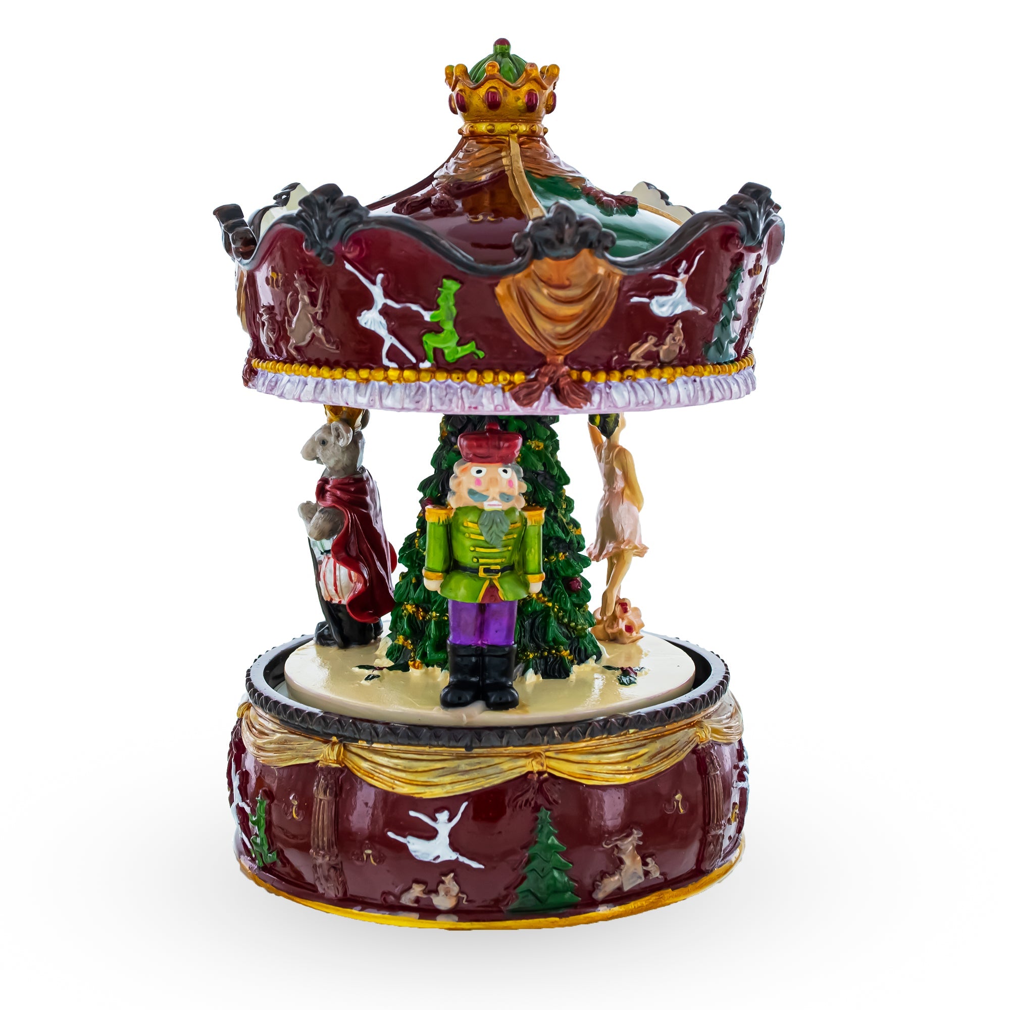 Enchanted Carousel Waltz: Musical Rotating Carousel With Ballerina And Nutcracker