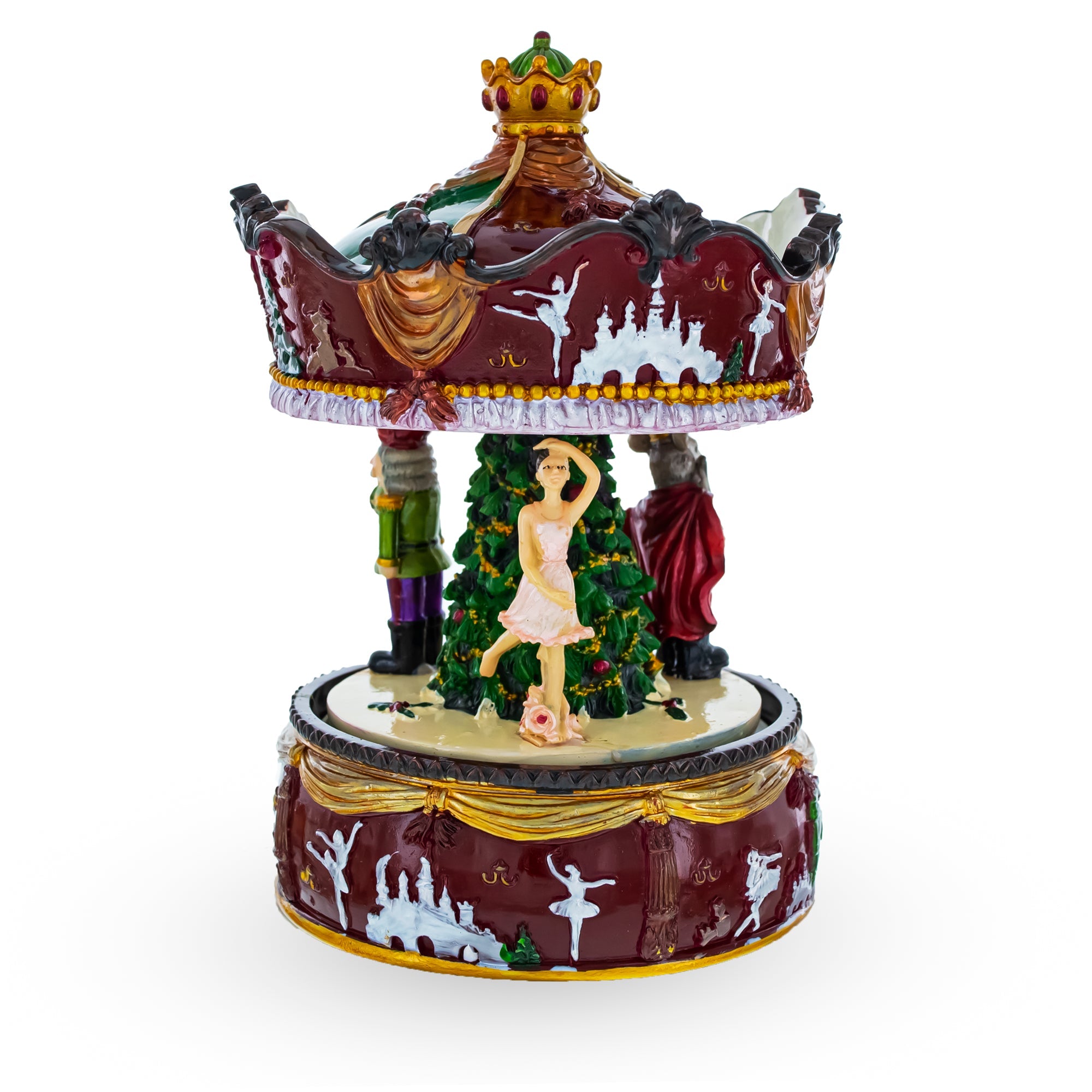 Enchanted Carousel Waltz: Musical Rotating Carousel With Ballerina And Nutcracker