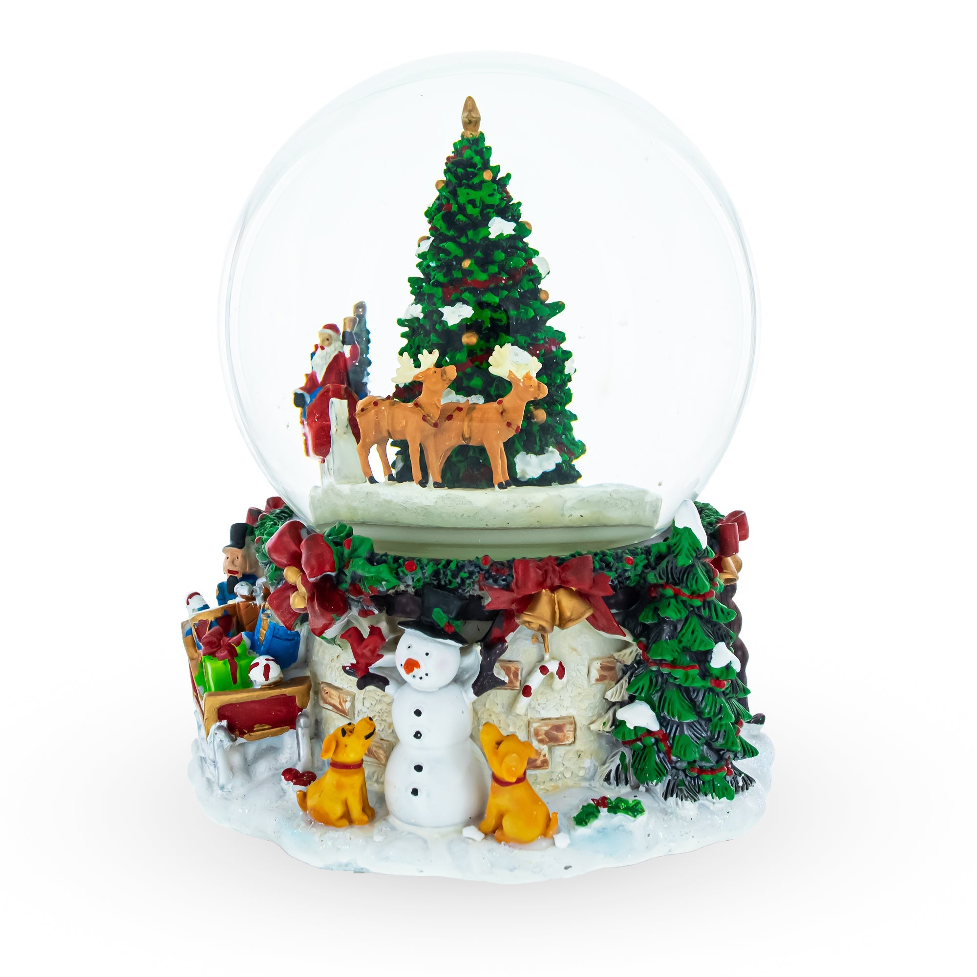 Rotating Santa's Tree Serenade: Musical Water Globe With Santa By Christmas Tree