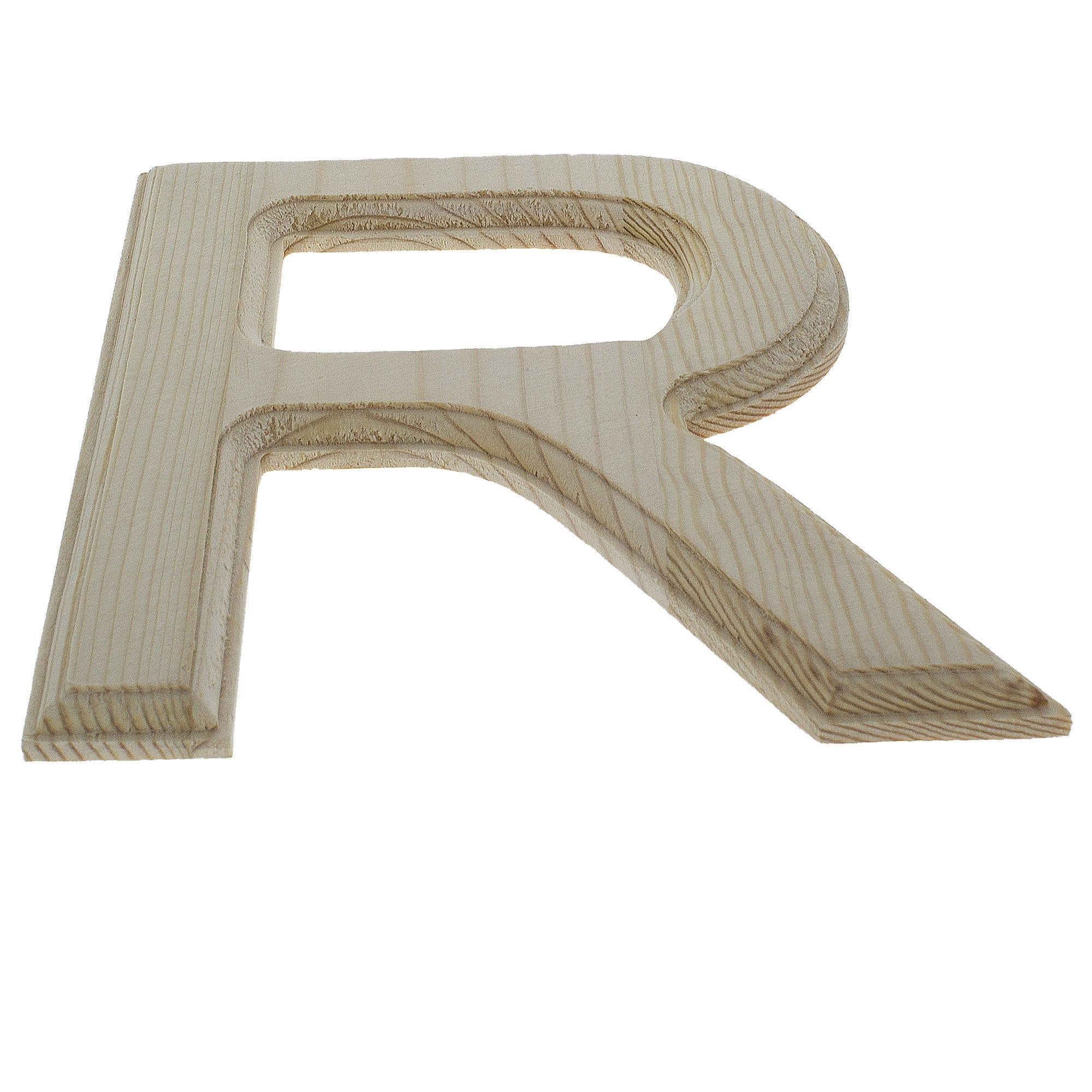 Unfinished Wooden Arial Font Letter R (6.25 Inches)