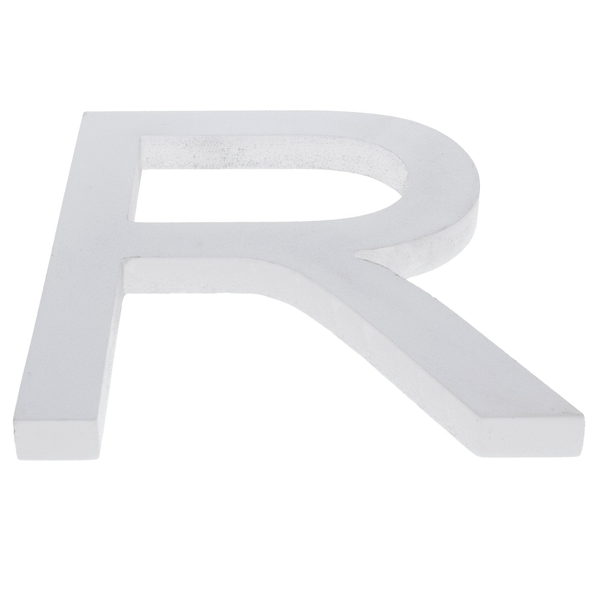 Arial Font White Painted Mdf Wood Letter R (6 Inches)