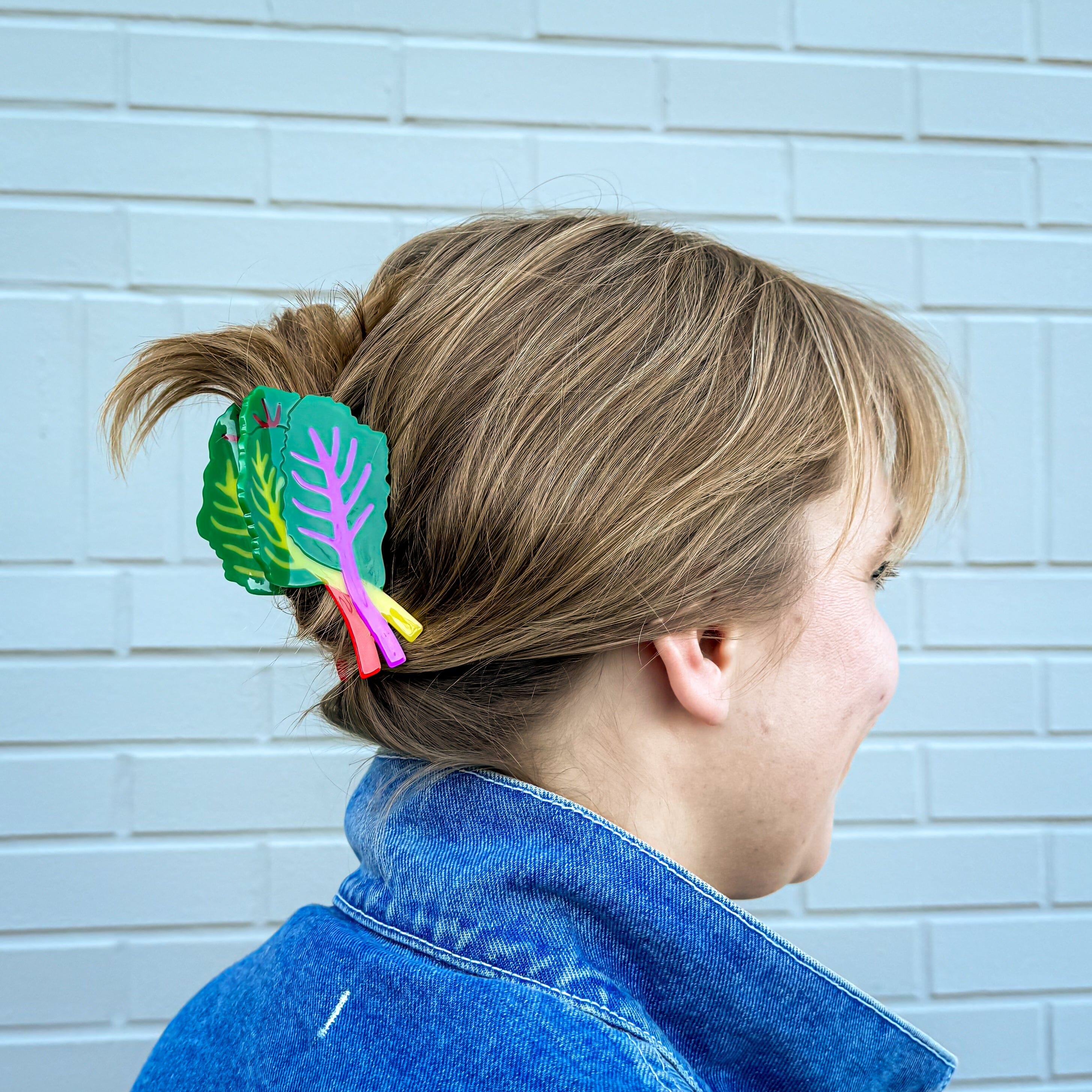 Rainbow Chard Hair Claw