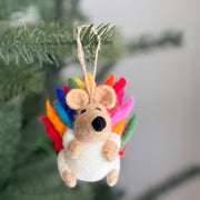 Rainbow Hedgehog Ornament