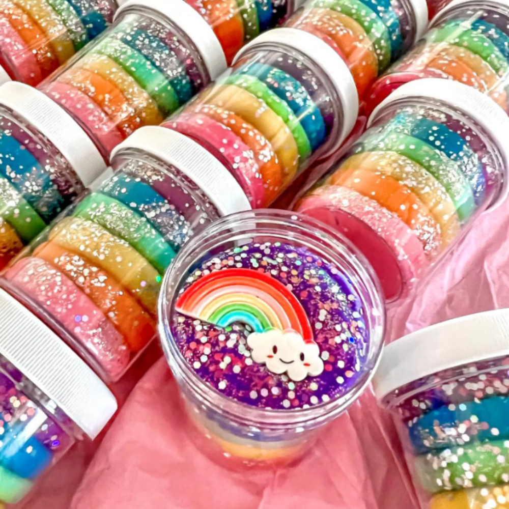 Rainbow Play Dough Jar