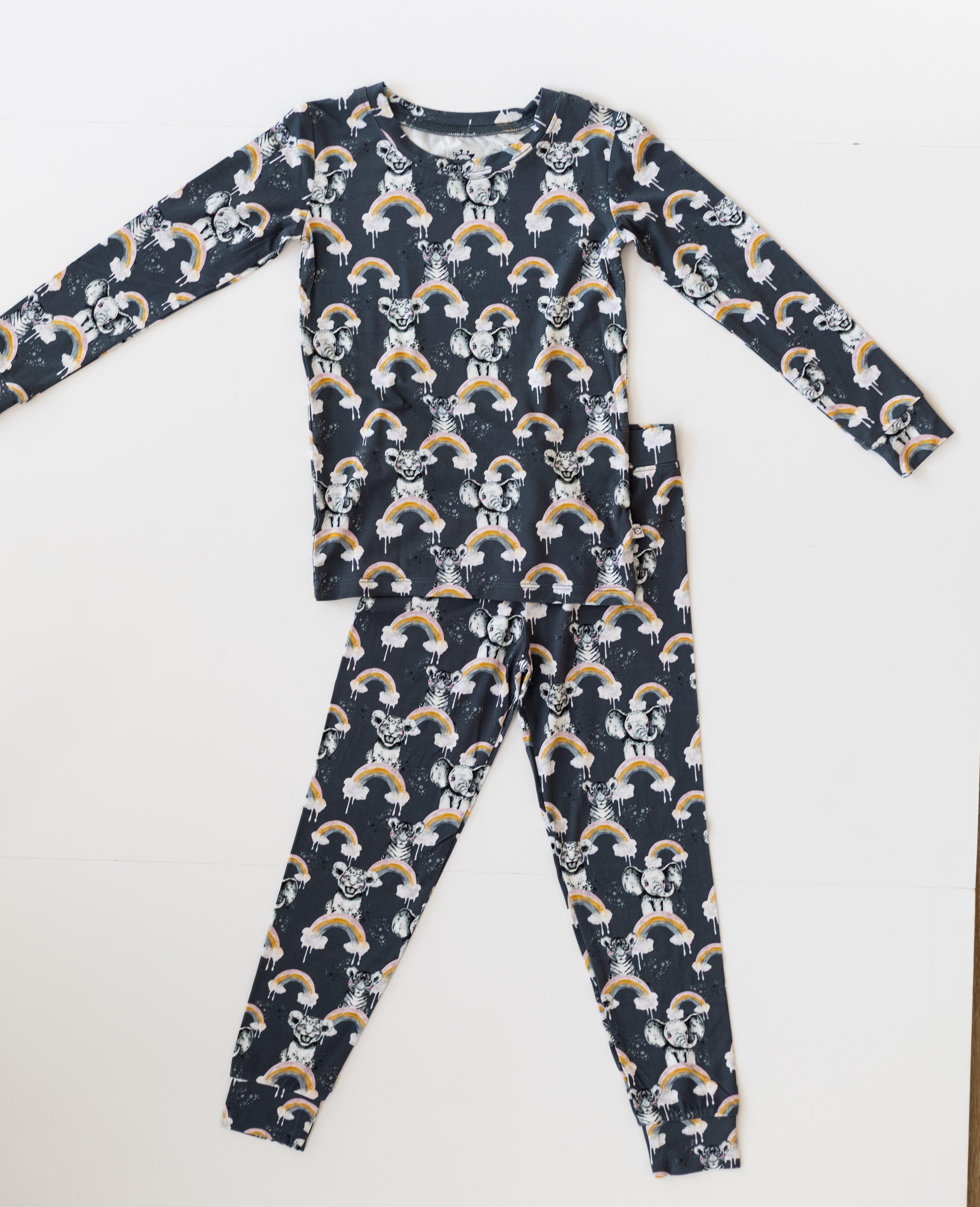 Rainbow Safari Taller-tots Two-piece Pjs