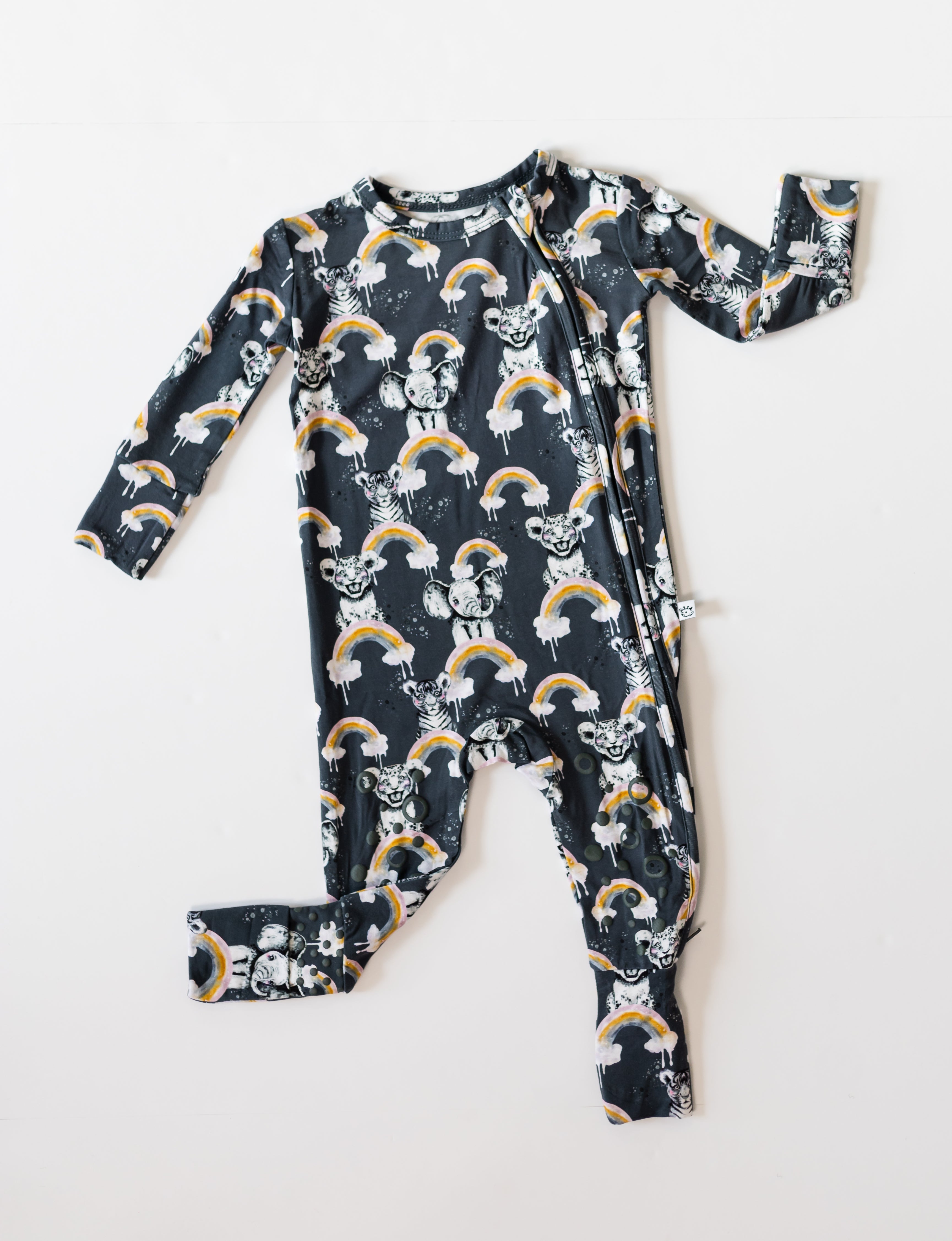 Knee-grip Rainbow Safari Convertible Footie