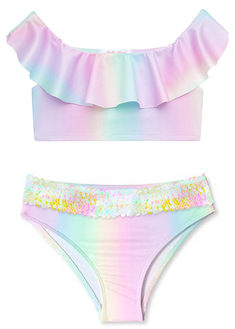 Rainbow Bikini With Sequin Belt