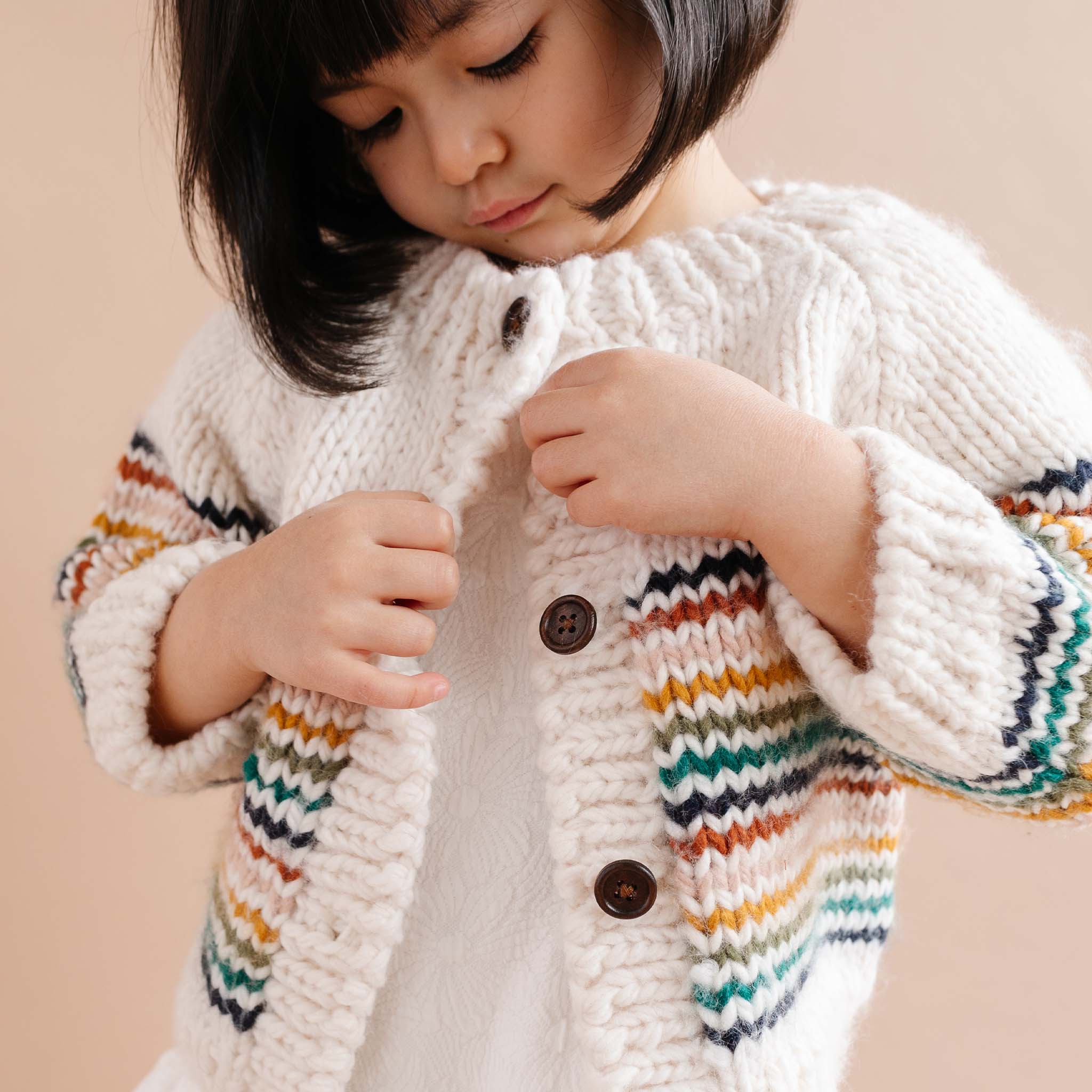 Rainbow Stripe Cardigan, Retro