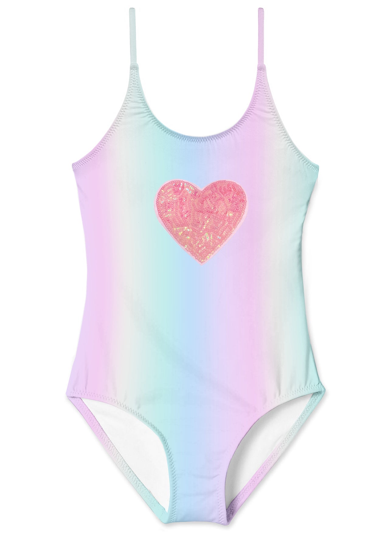 Rainbow Swimsuit With Heart Sequin