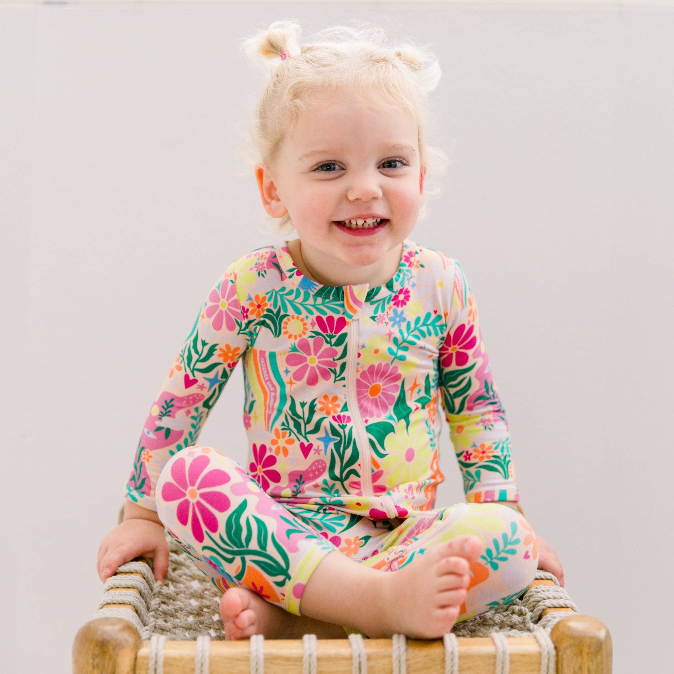 The Second-skin Footless Romper | Rainbow Daisy Babe