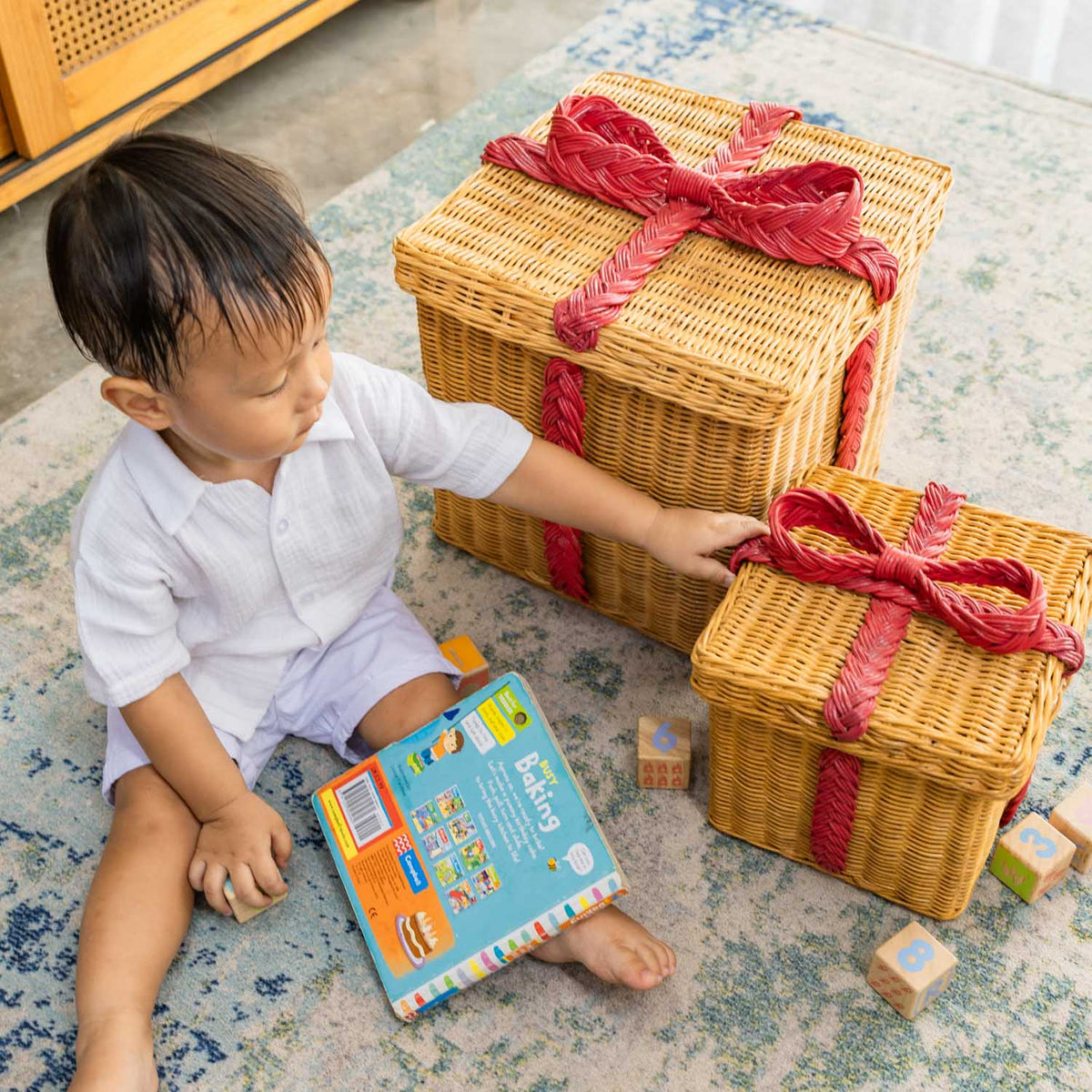 Rattan Storage Gift Boxes - Set Of 2