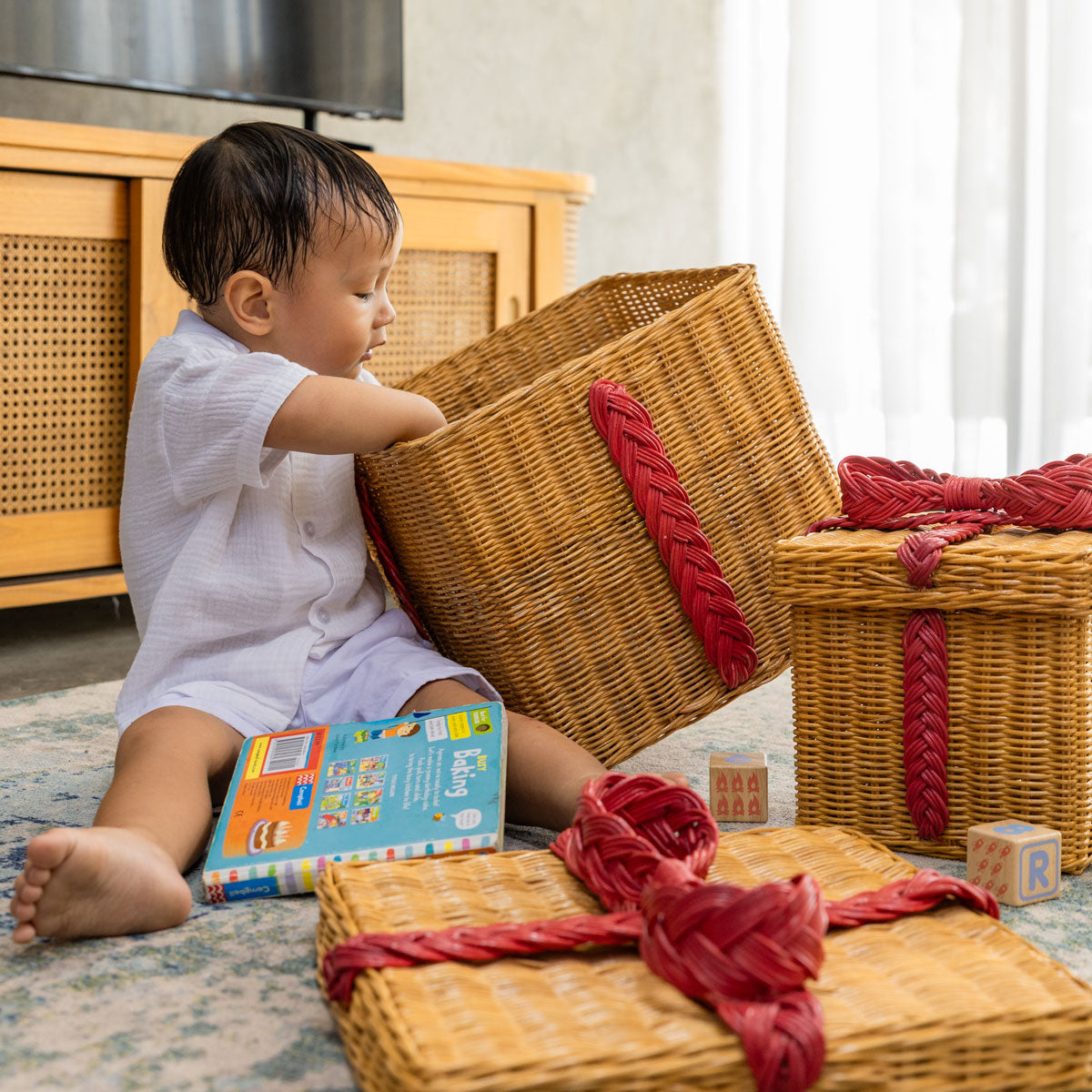 Rattan Storage Gift Boxes - Set Of 2