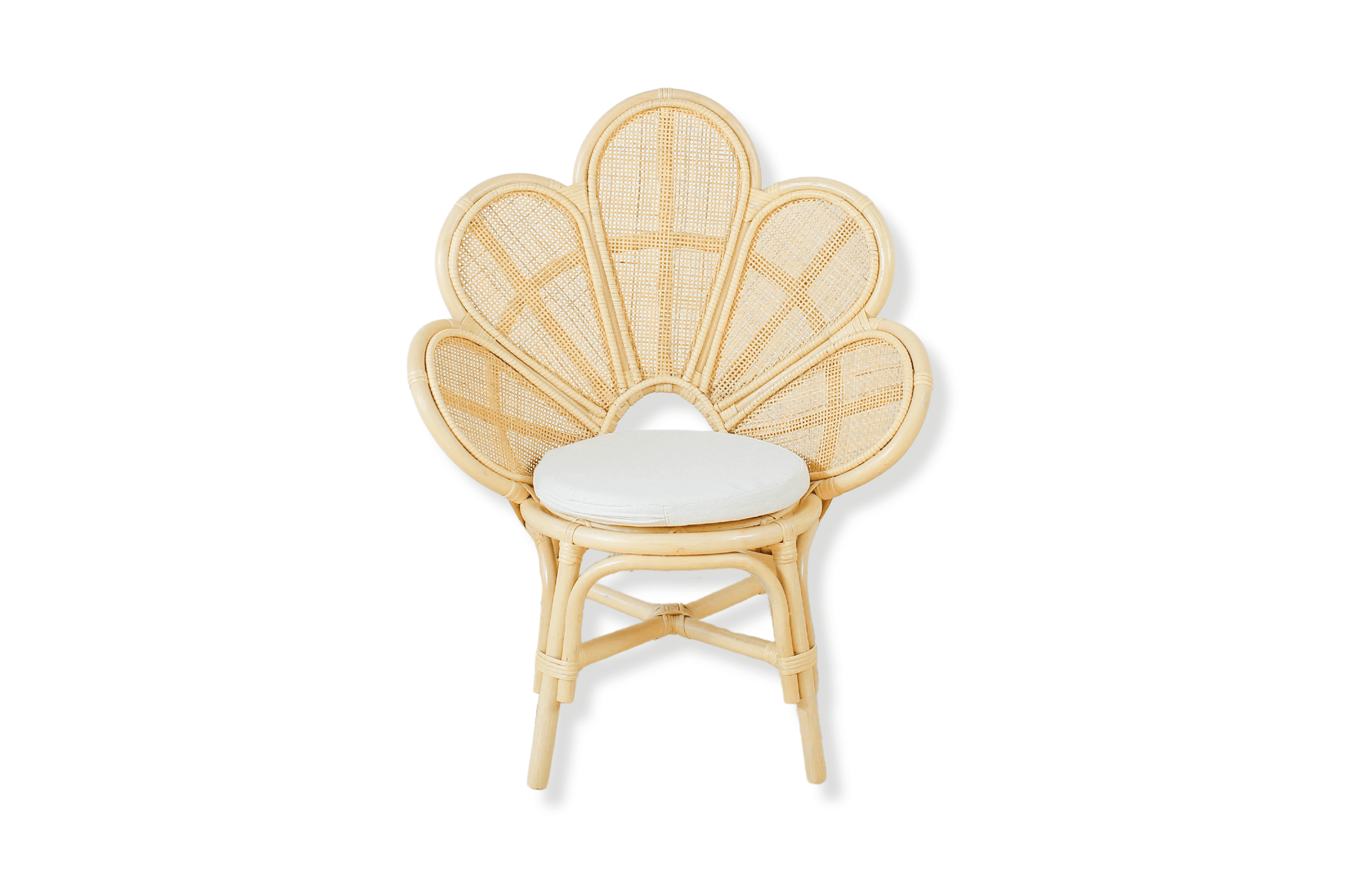 Handmade Rattan Flower Chair For Kids – Blossom Bloom Rattan Chair – Handwoven Flower Chair For Kids And Dolls| Boho Nursery & Playroom Furniture