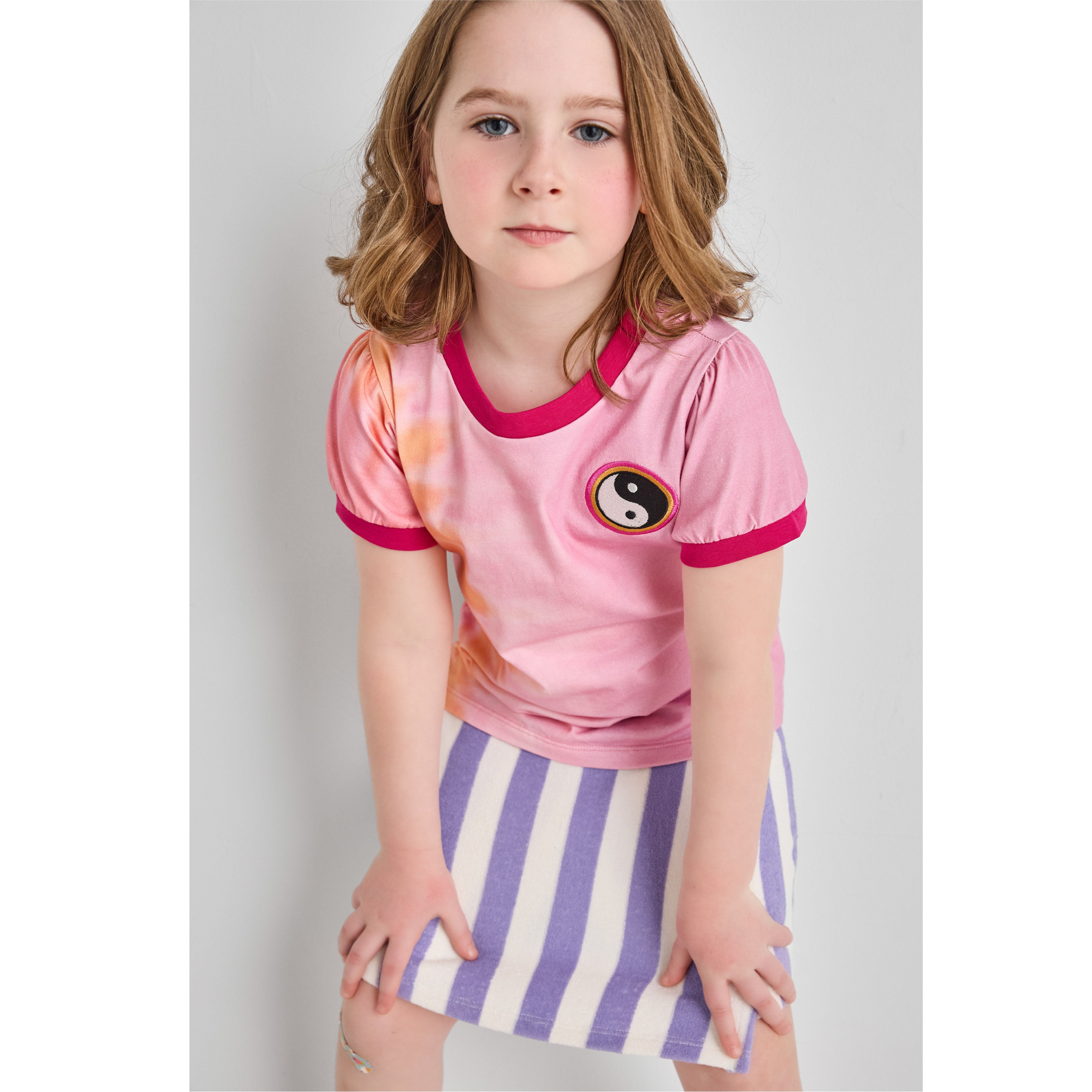 Purple Striped Terry Skort