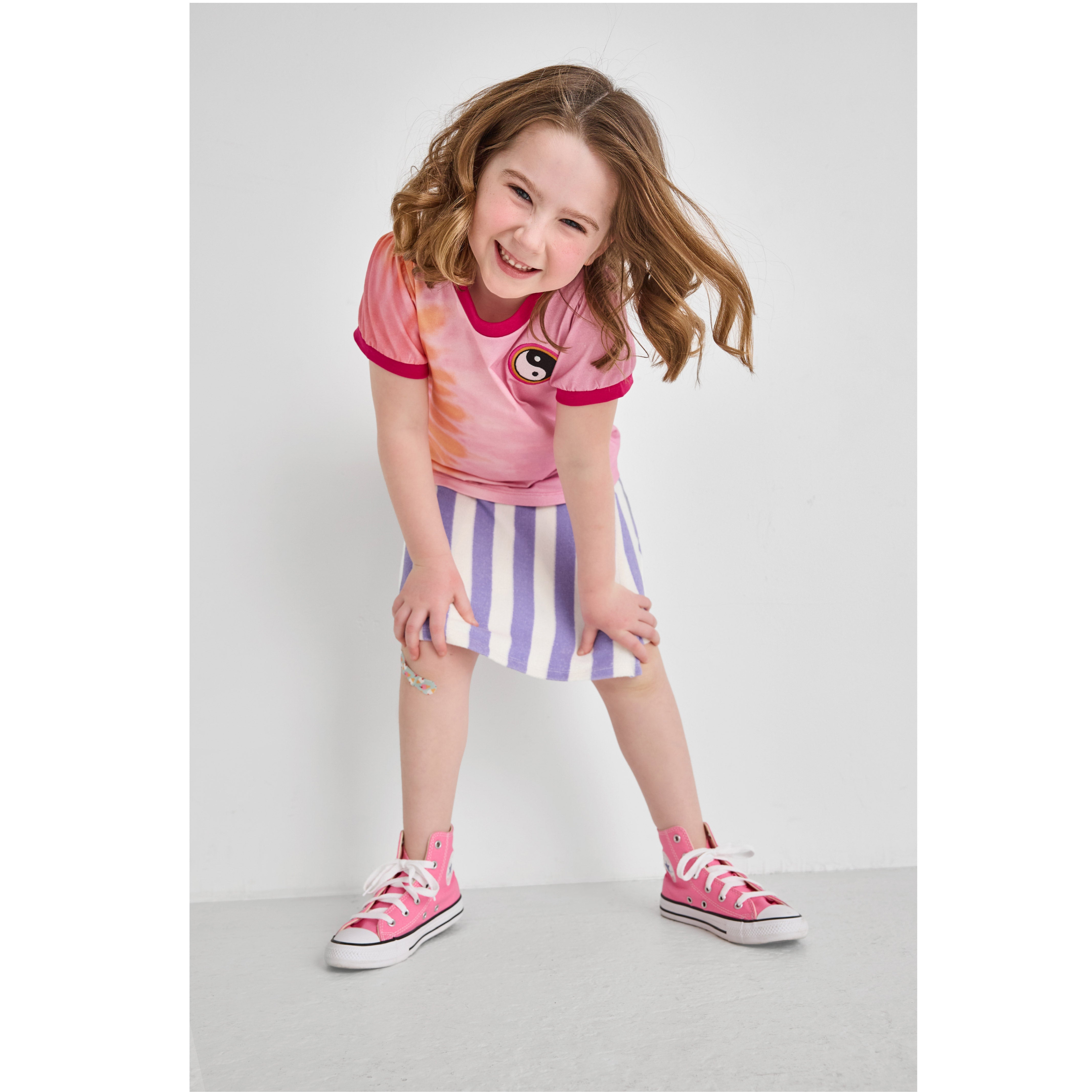 Purple Striped Terry Skort
