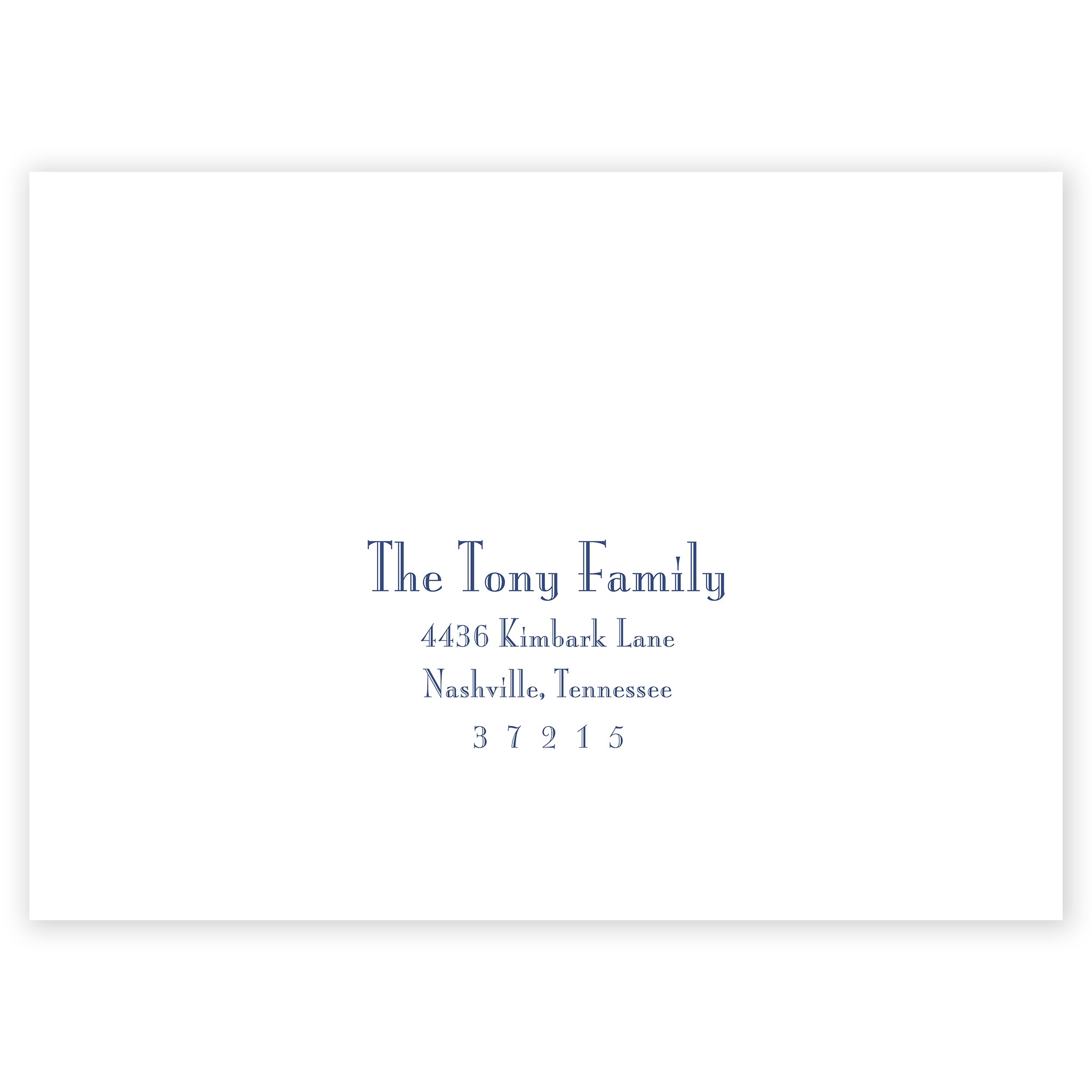 Navy Round Monogram Invitation