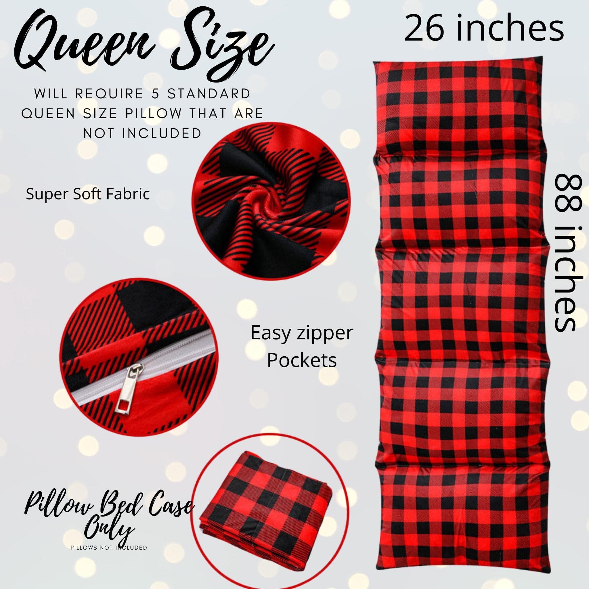 Red And Black Buffalo Plaid Teepee Tent Play Set, Buffalo Plaid Holiday Decor