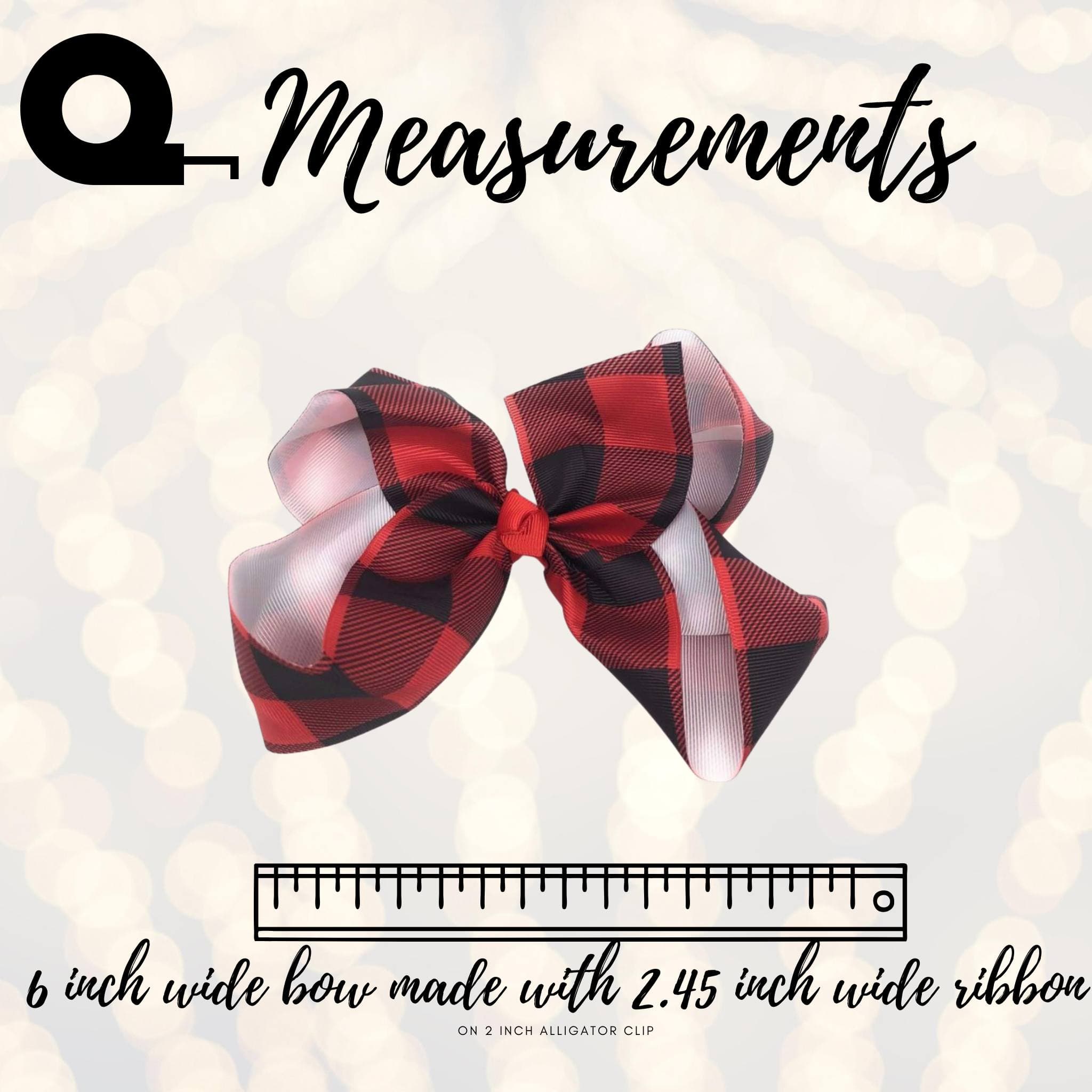 Red And Black Plaid Hair Bow, Red Lumberjack Print Bow