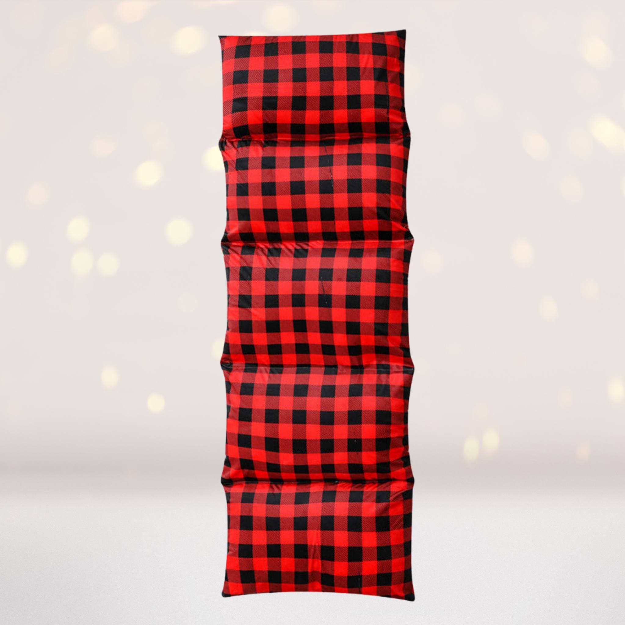 Red And Black Plaid Pillow Bed Case, Lumberjack Print Floor Lounger Holiday Gift