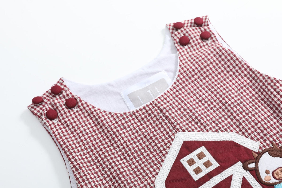 Red And Cream Gingham Farm Longall