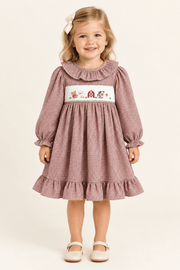 Red And Cream Gingham Farm Smocked Dress