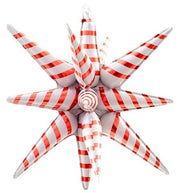 Red And White Candy Cane Starburst Balloon (22 Inches)