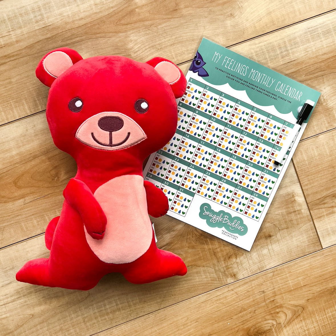 Red Bear Snugglebuddies Emotions Plush