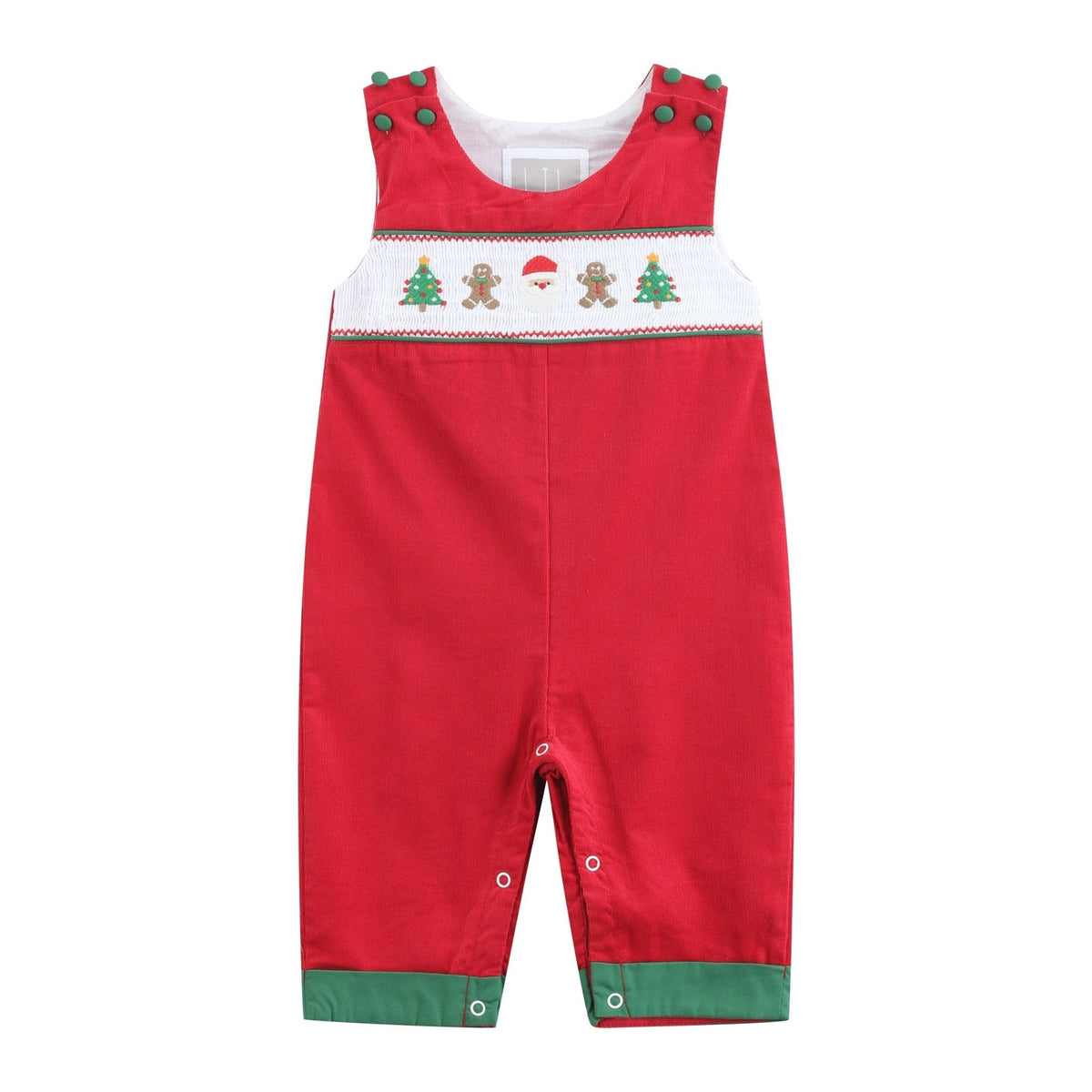 Red Corduroy Christmas Smocked Longall