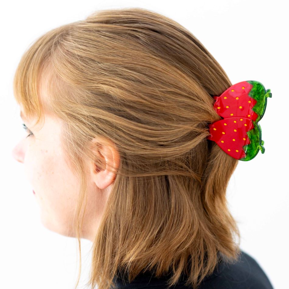 Large Red Strawberry Hair Claw Clip