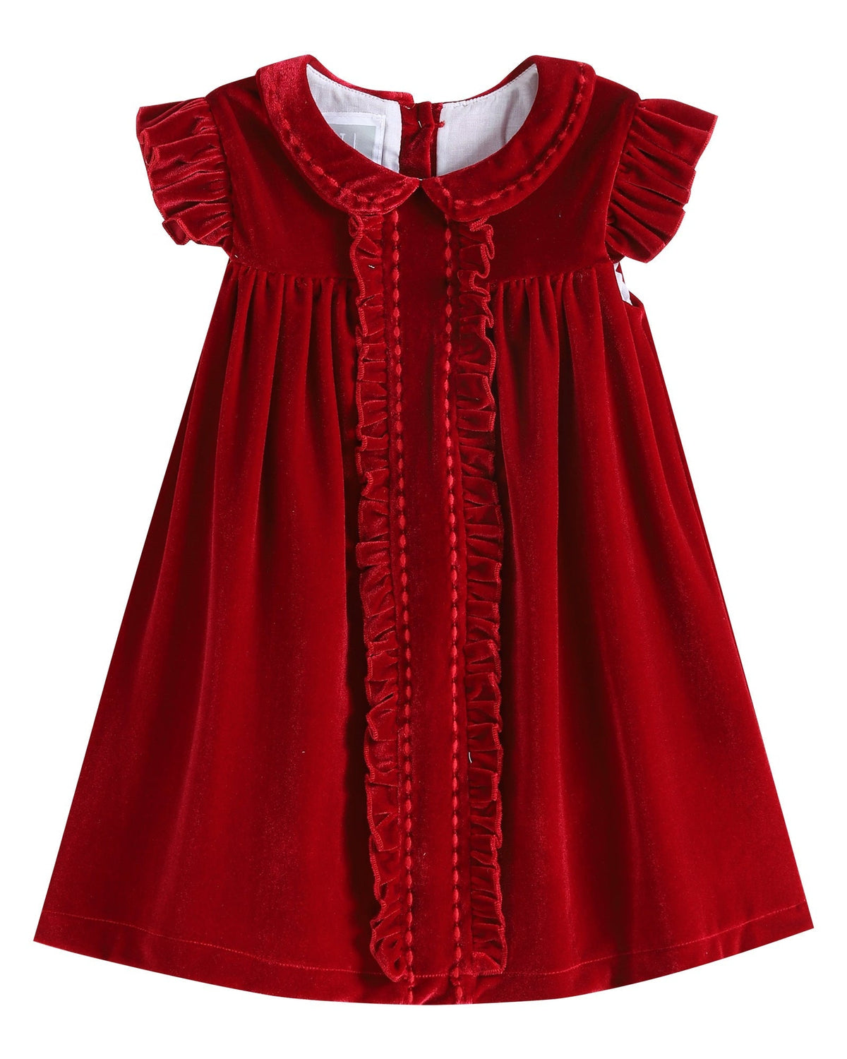 Red Velvet Ruffle Dress