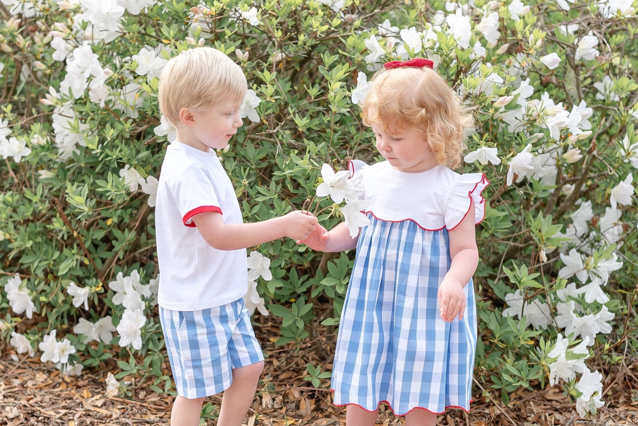Red, White And Blue Shirt And Shorts Set
