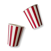 Red Striped Cups (set Of 8)