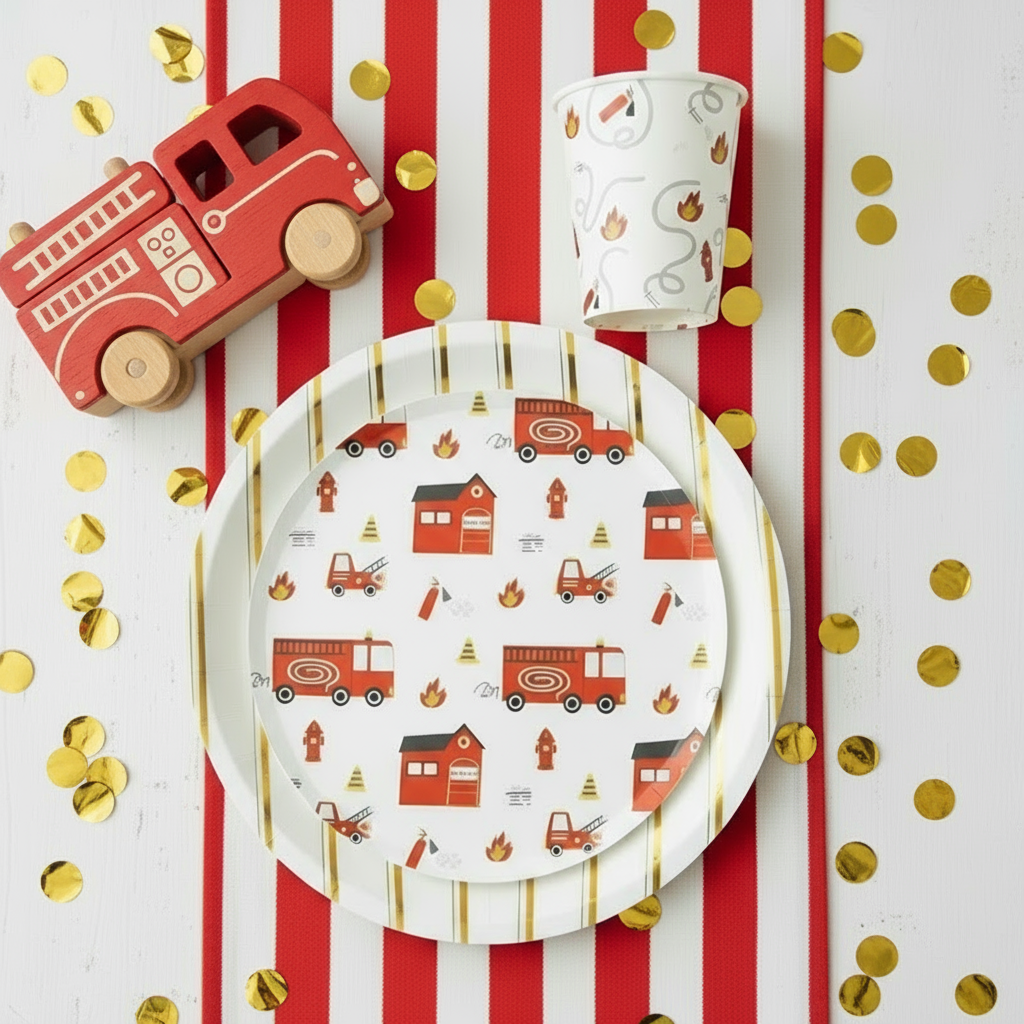 Firetruck Paper Cups  9oz (8 Pack)