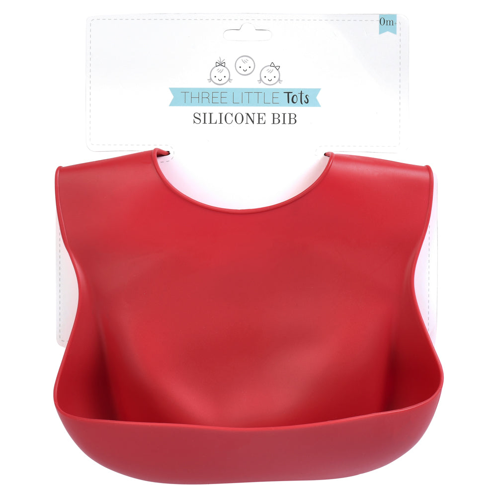 Ruby Red Silicone Baby Bib