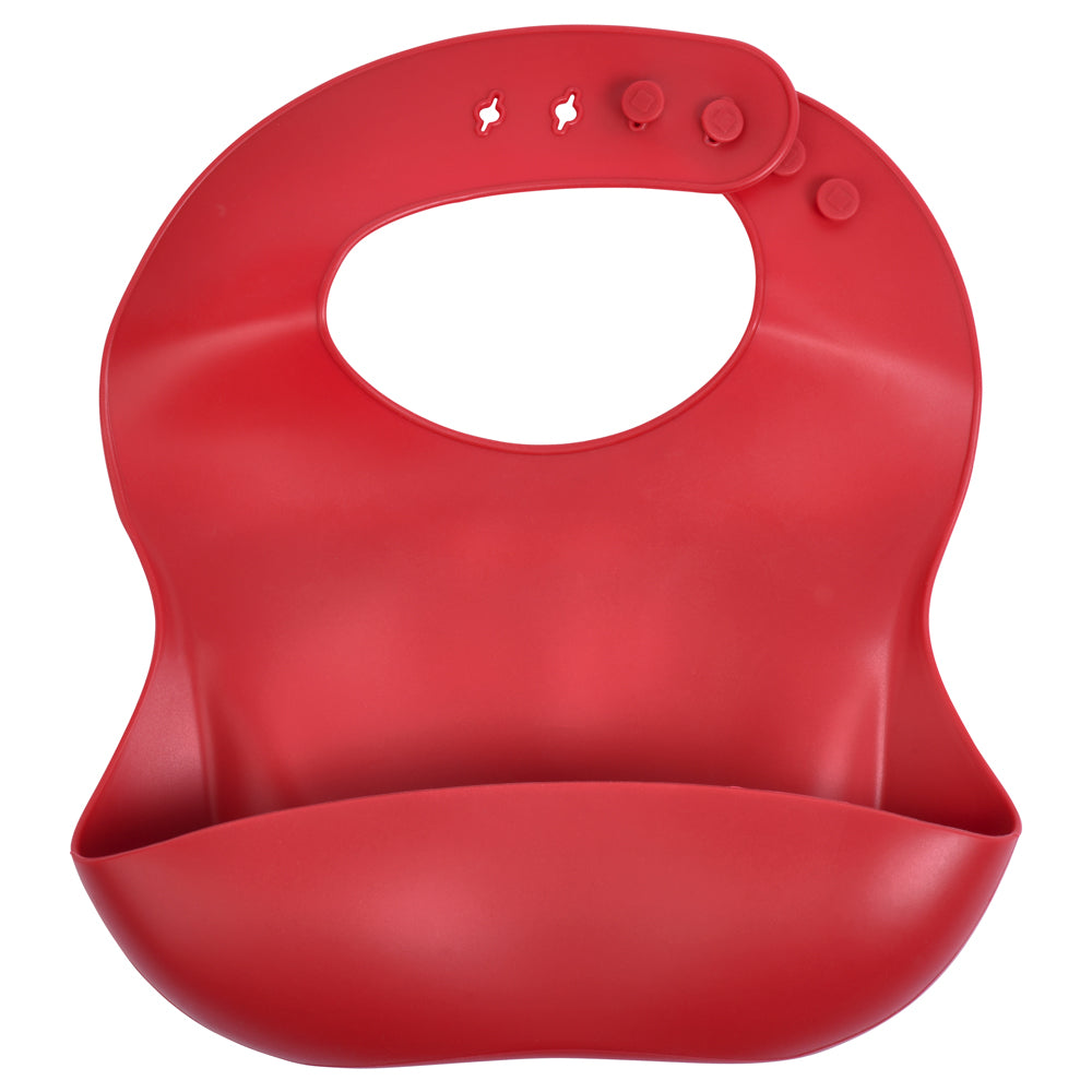 Ruby Red Silicone Baby Bib