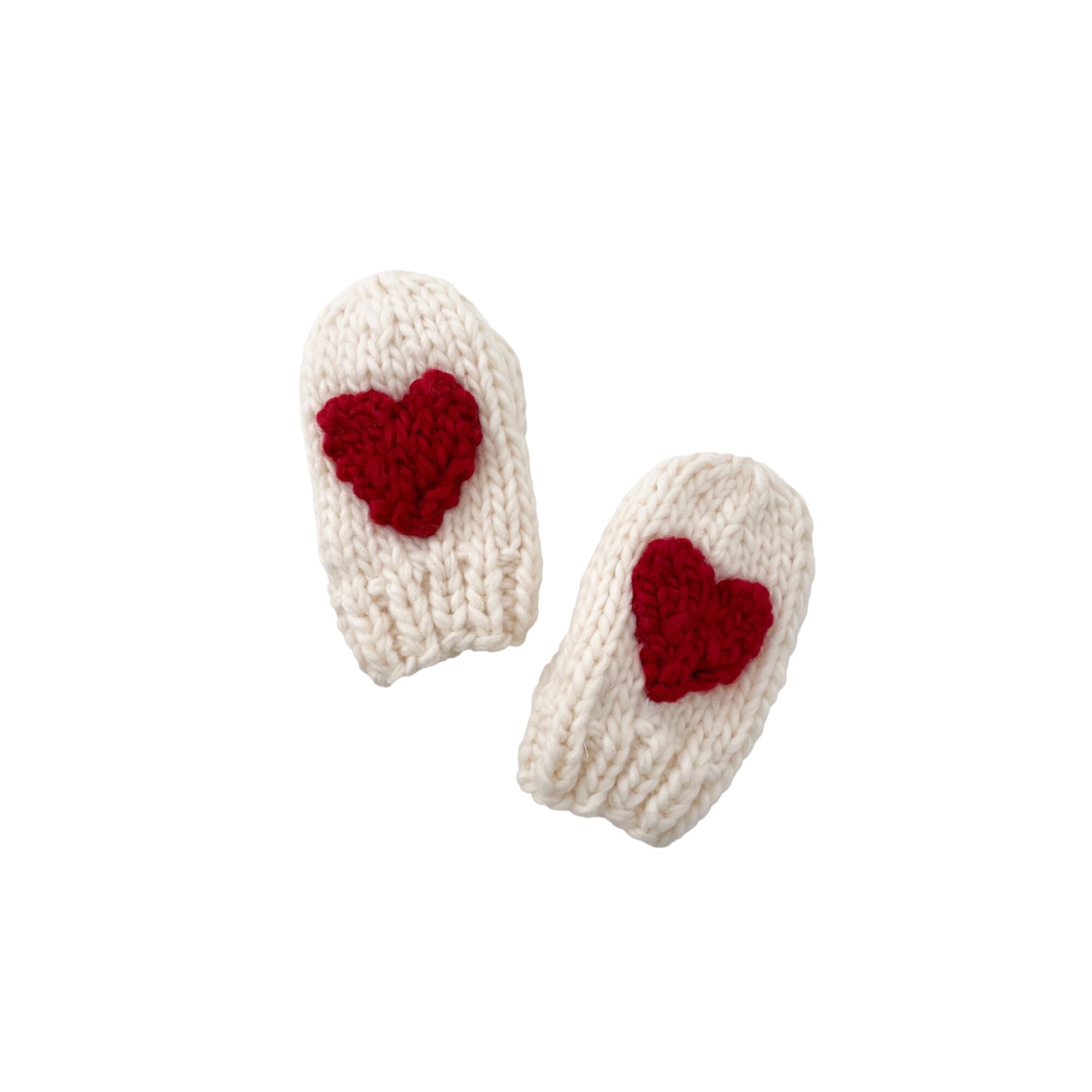 Heart Mittens, Red