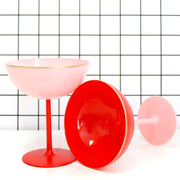 Red And Light Pink Color Block Coupe Glasses