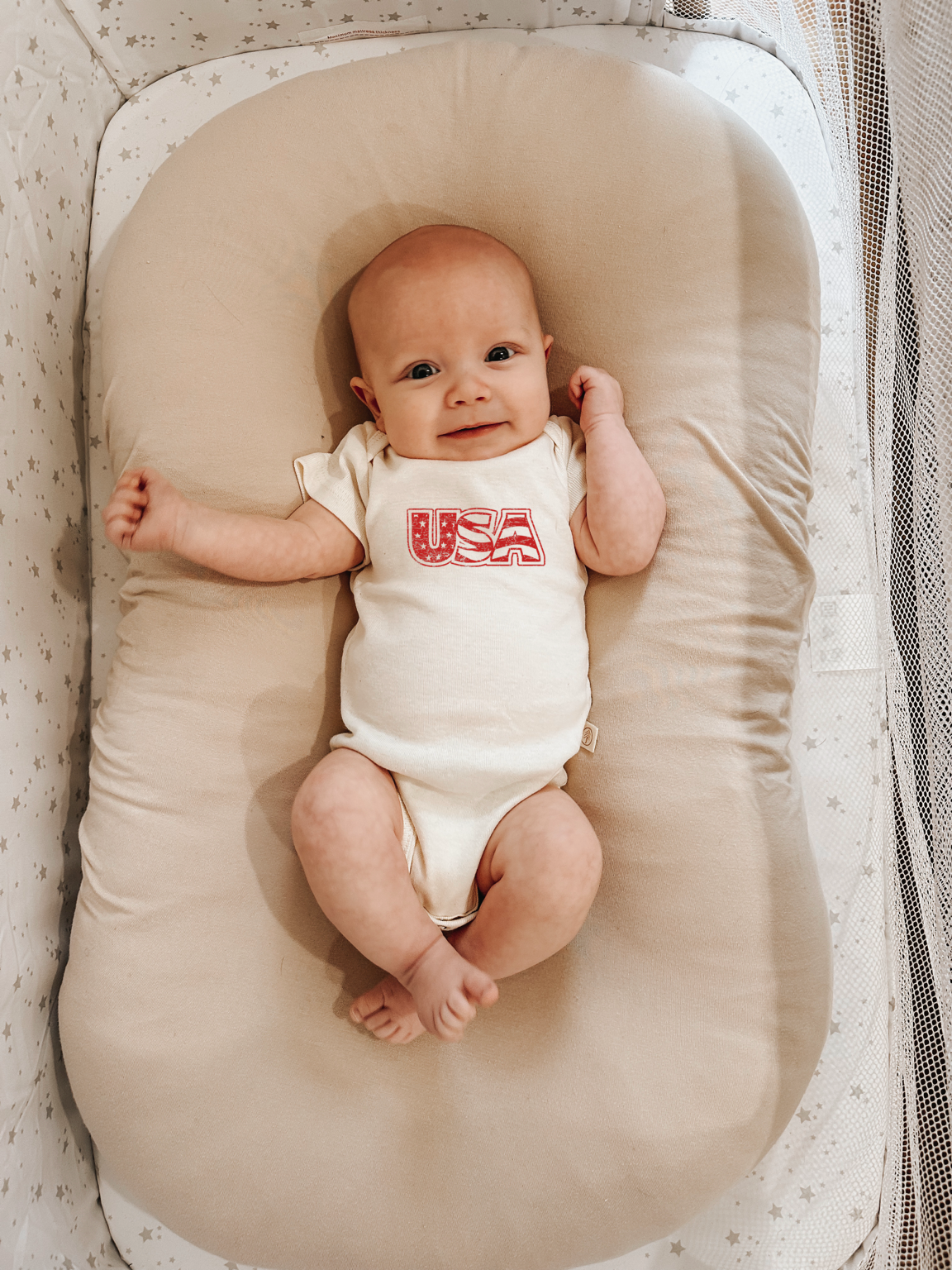 Usa Organic Cotton Baby Bodysuit Short Sleeve