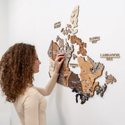 3d Canada Wooden Map Multicolor